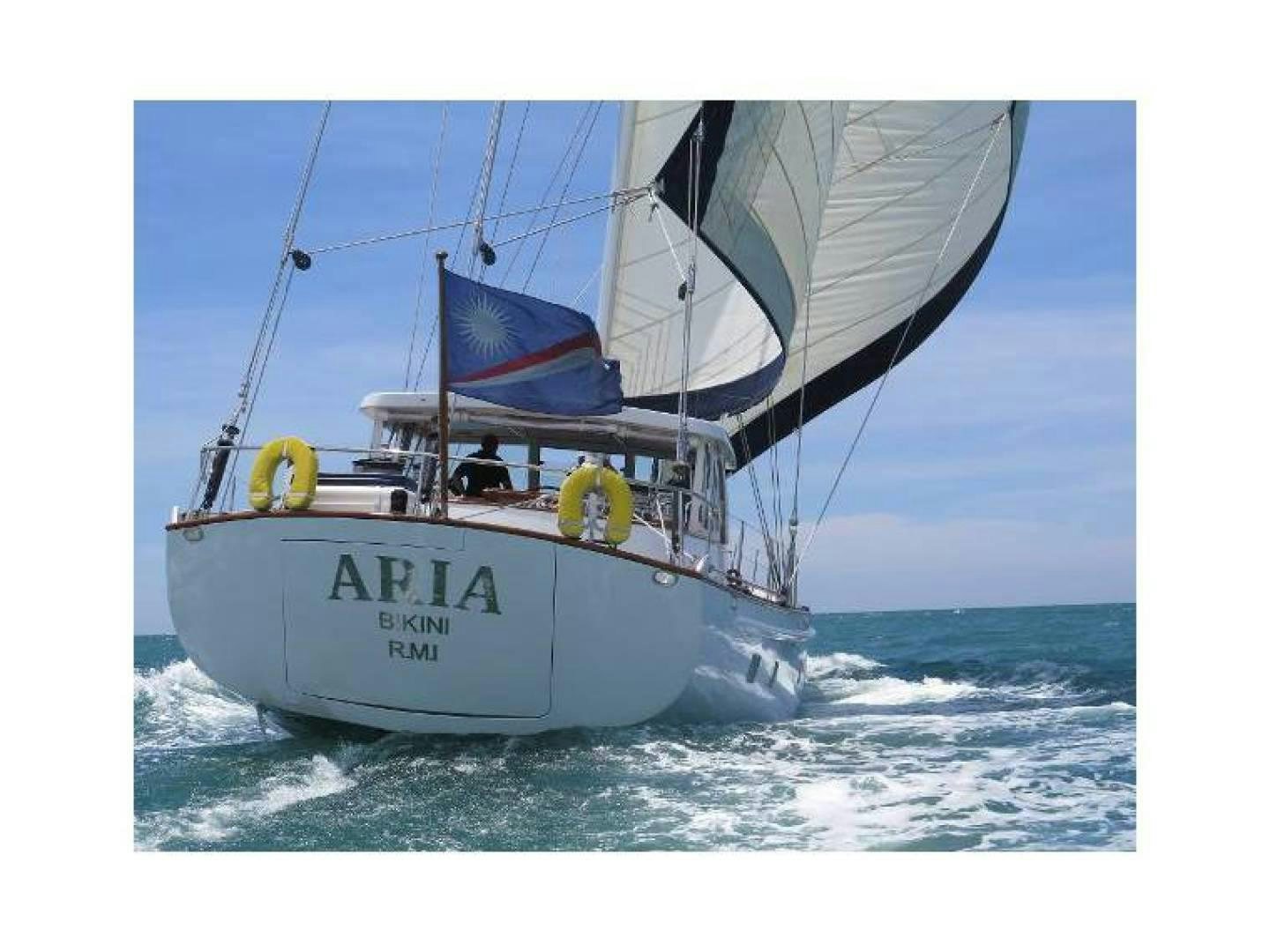a boat in the water aboard ARIA Yacht for Sale