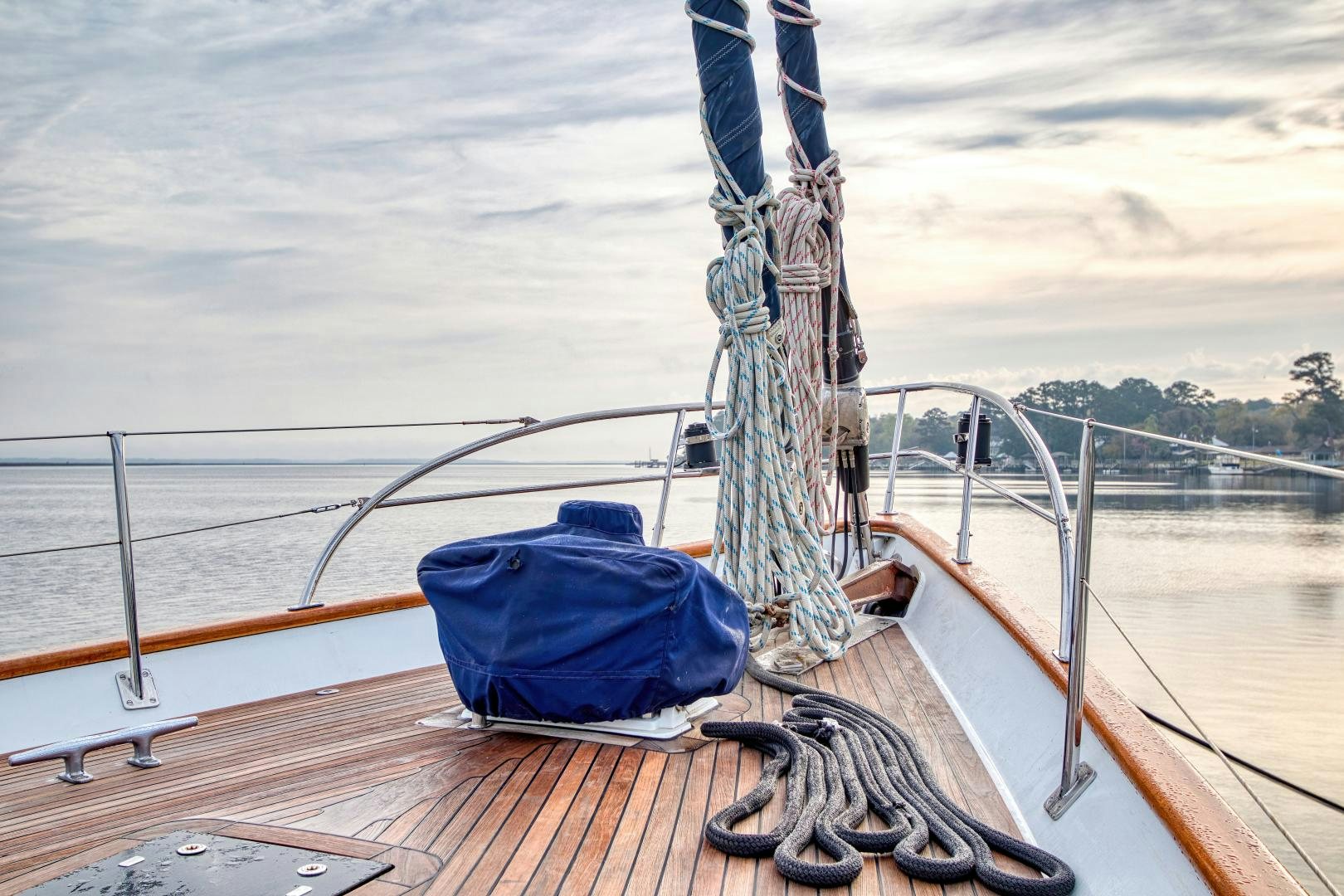 a person standing on a boat aboard ARIA Yacht for Sale