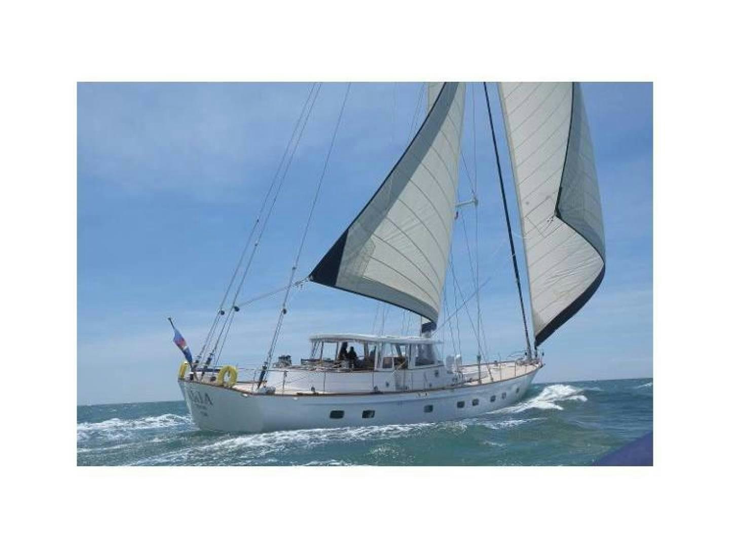a sailboat on the water aboard ARIA Yacht for Sale