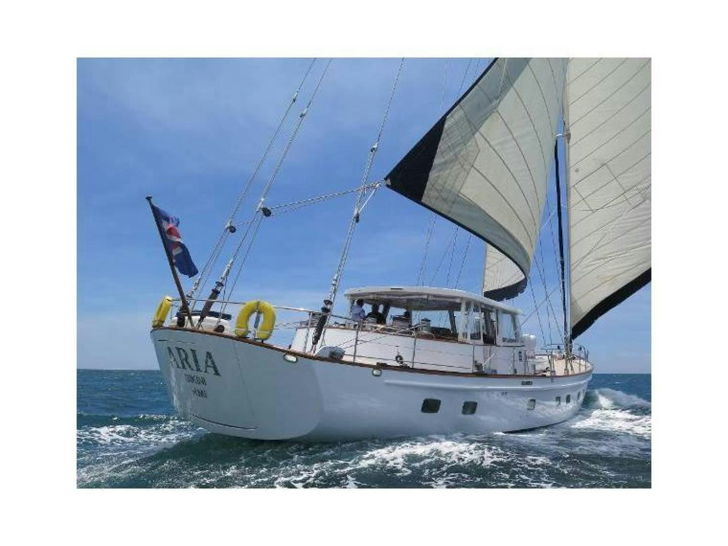 a boat on the water aboard ARIA Yacht for Sale