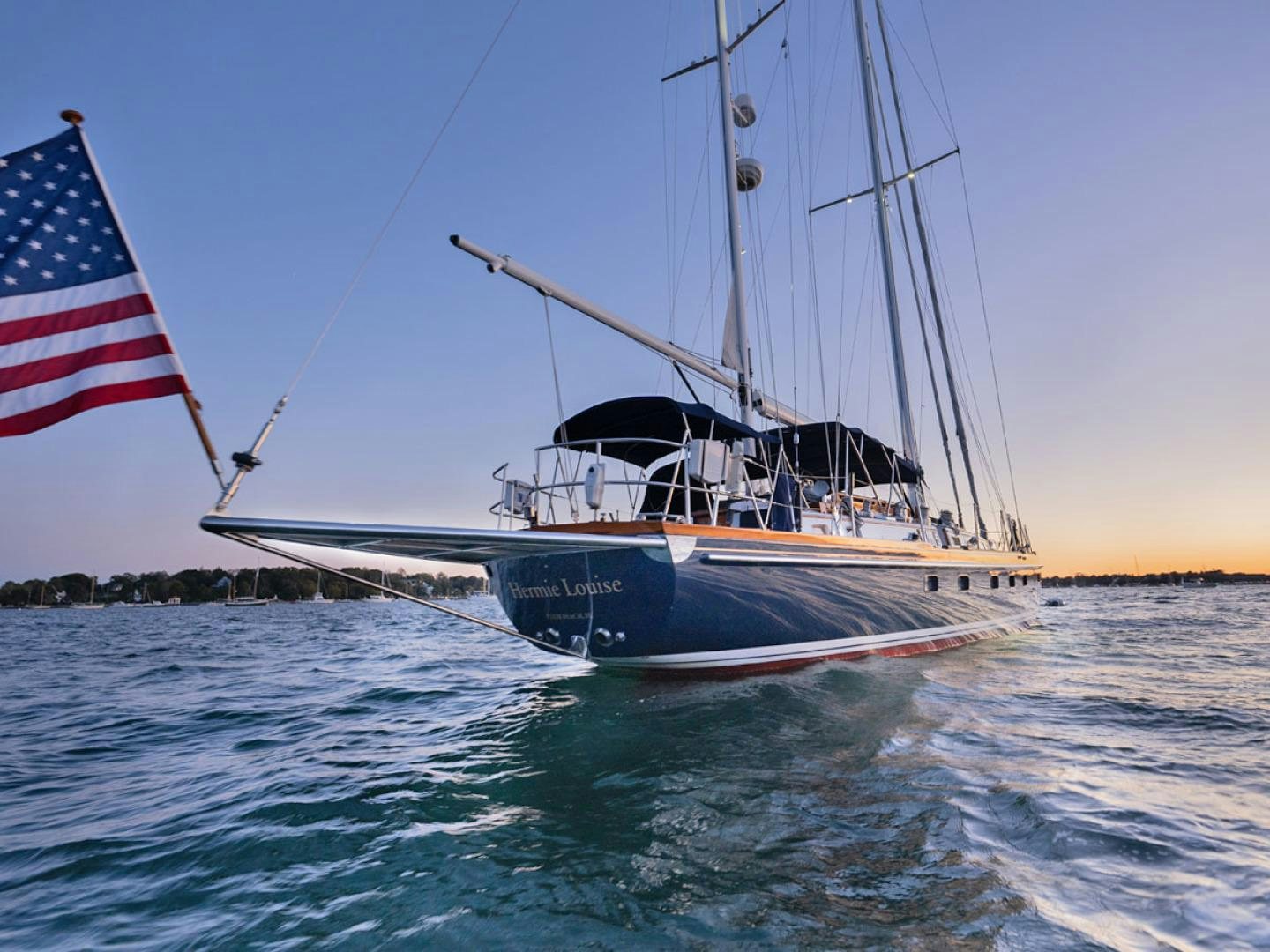 a boat on the water aboard HERMIE LOUISE Yacht for Sale