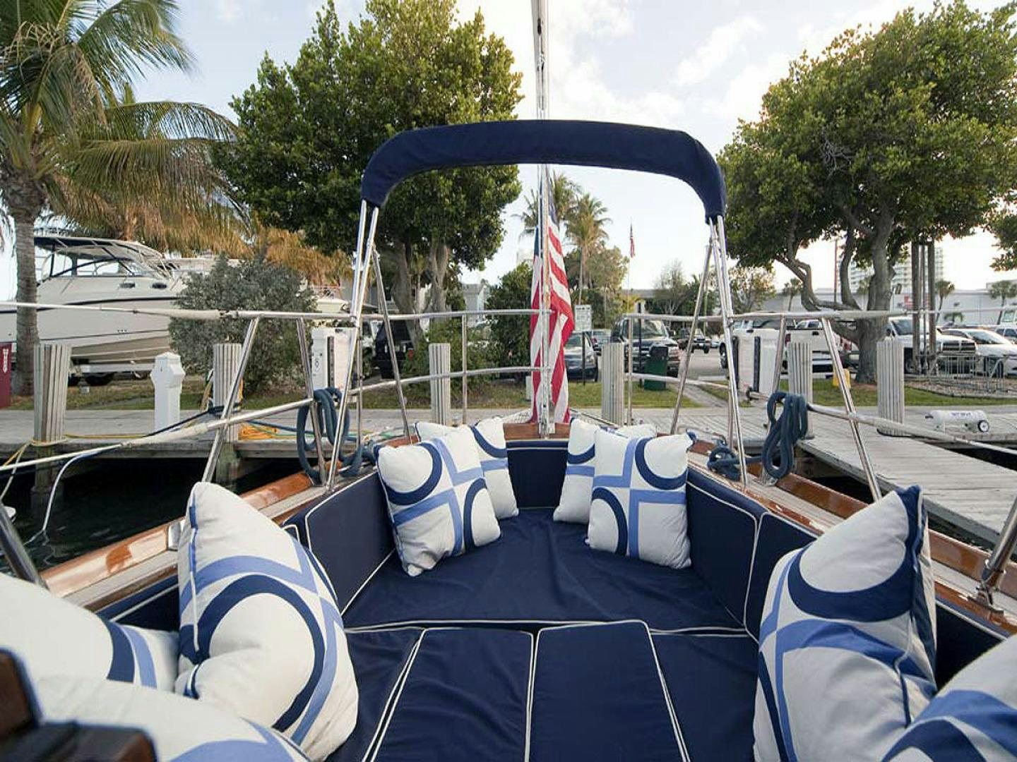 a hammock on a porch aboard HERMIE LOUISE Yacht for Sale