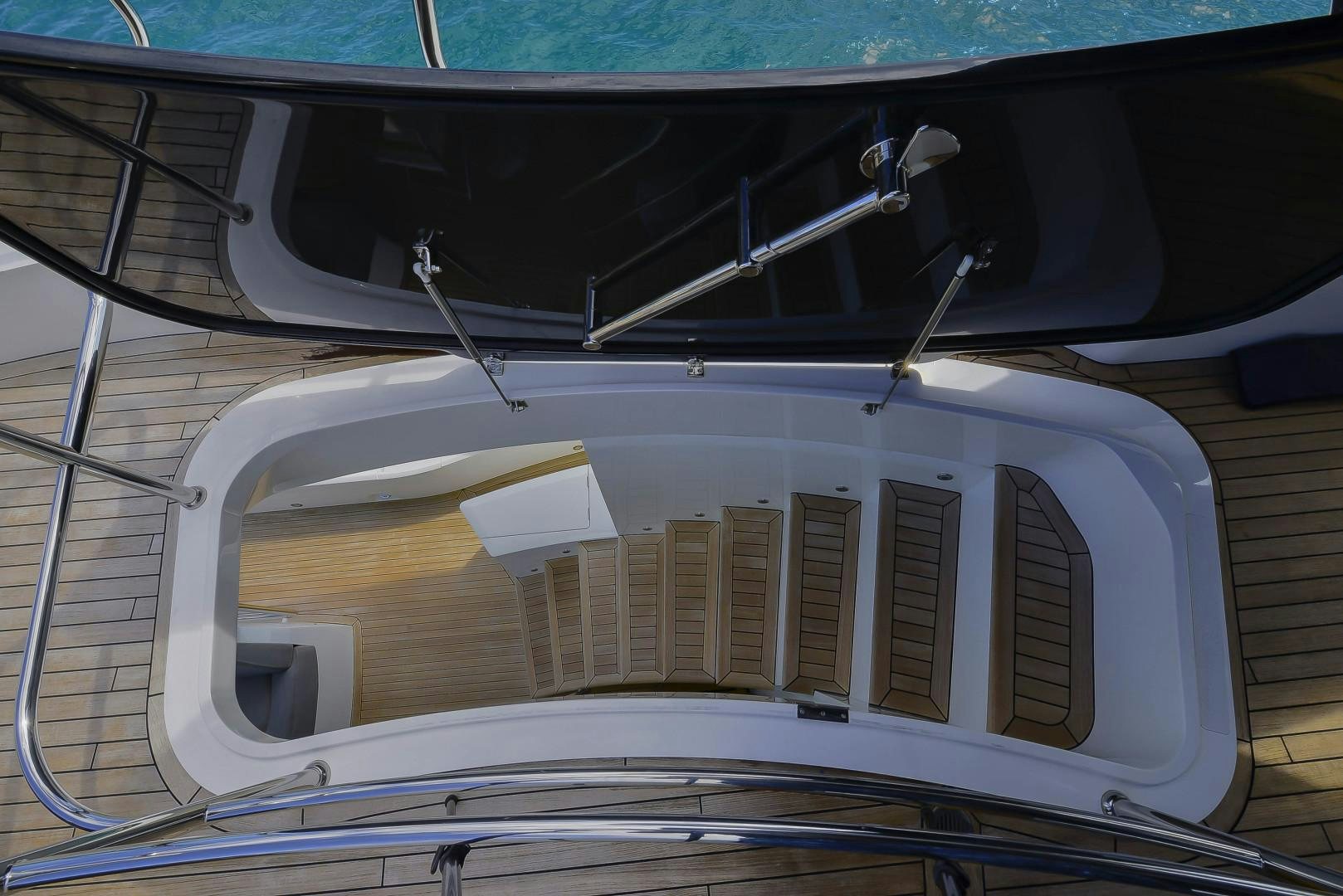 a boat with a window aboard PURA VIDA Yacht for Sale