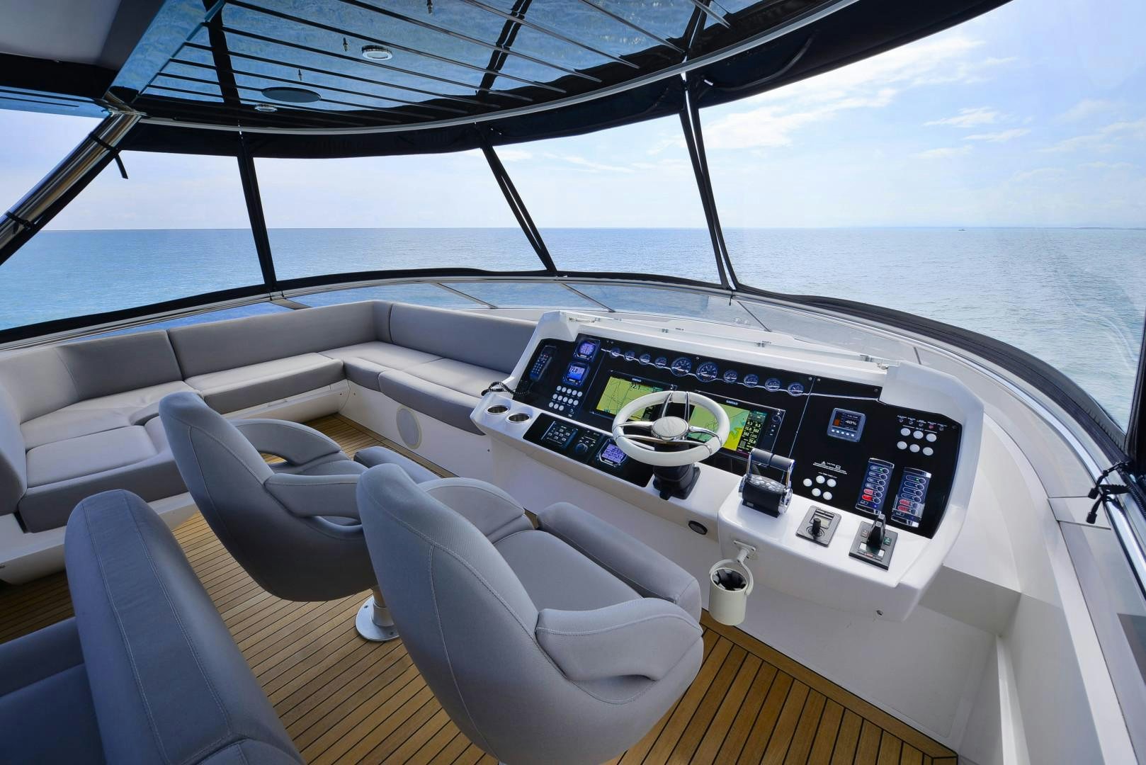 inside of a car aboard PURA VIDA Yacht for Sale