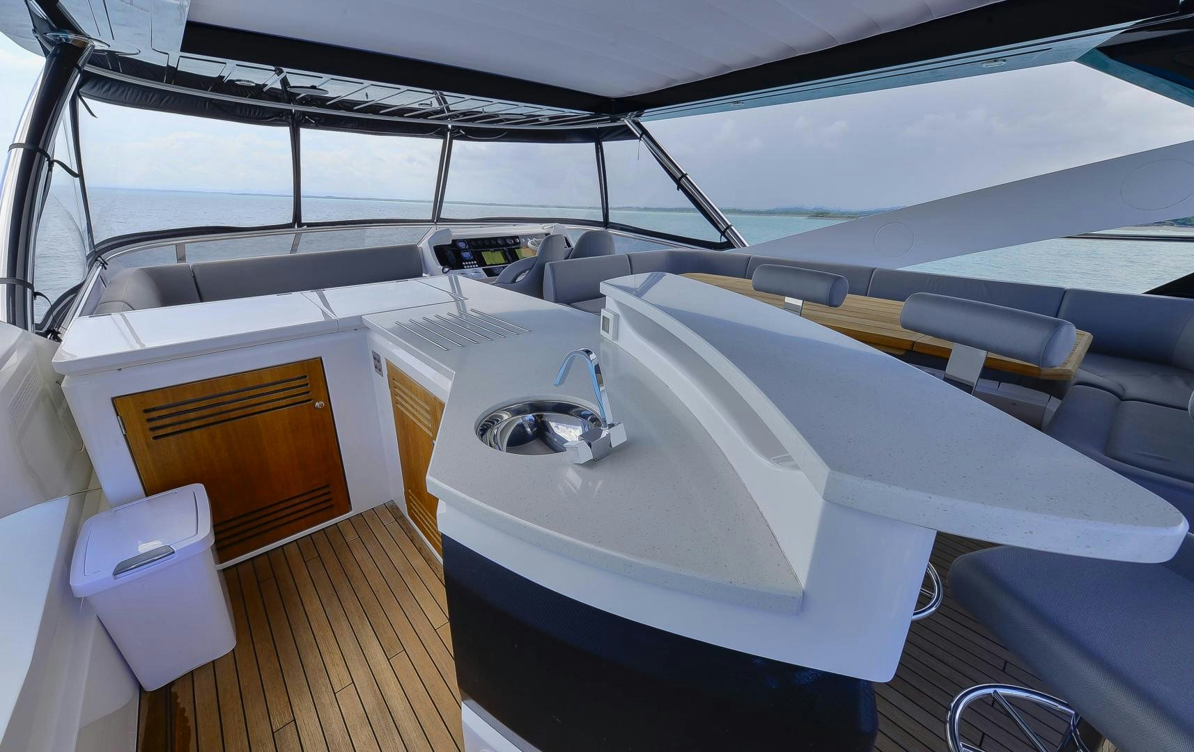 a boat with a sink and a faucet aboard PURA VIDA Yacht for Sale