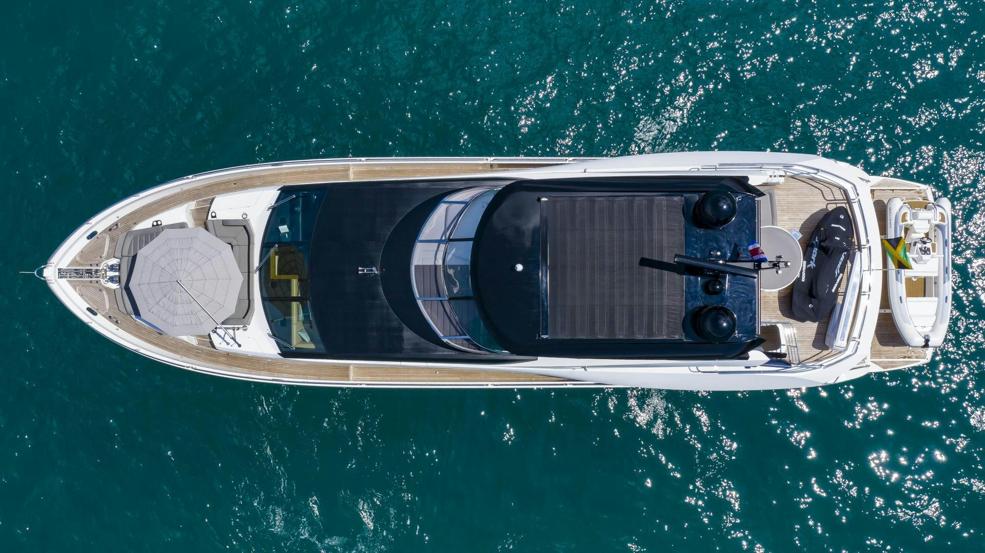 a boat with a camera on it aboard PURA VIDA Yacht for Sale