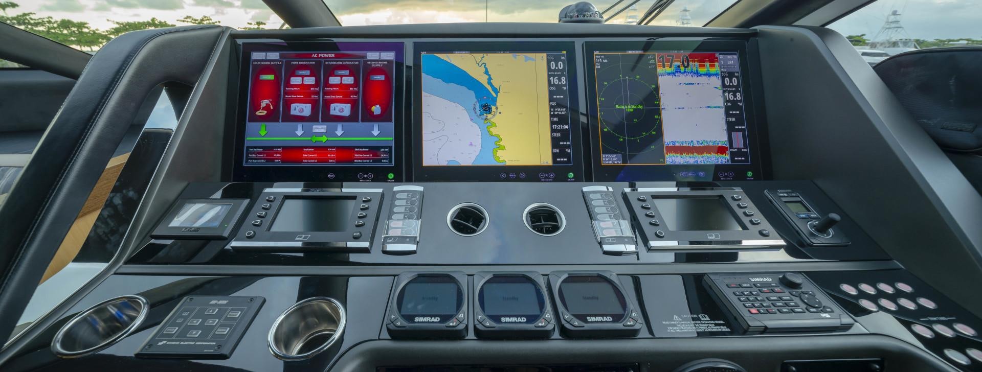 the interior of a car aboard PURA VIDA Yacht for Sale