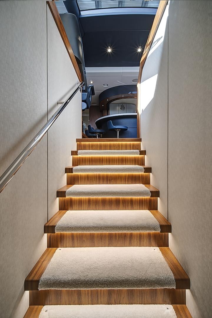 a set of stairs leading up to a room aboard 'S NOON SOMEWHERE Yacht for Sale