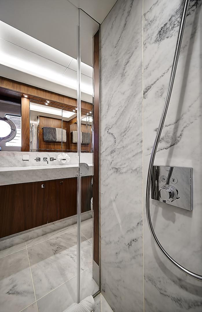 a shower unit in a bathroom aboard 'S NOON SOMEWHERE Yacht for Sale