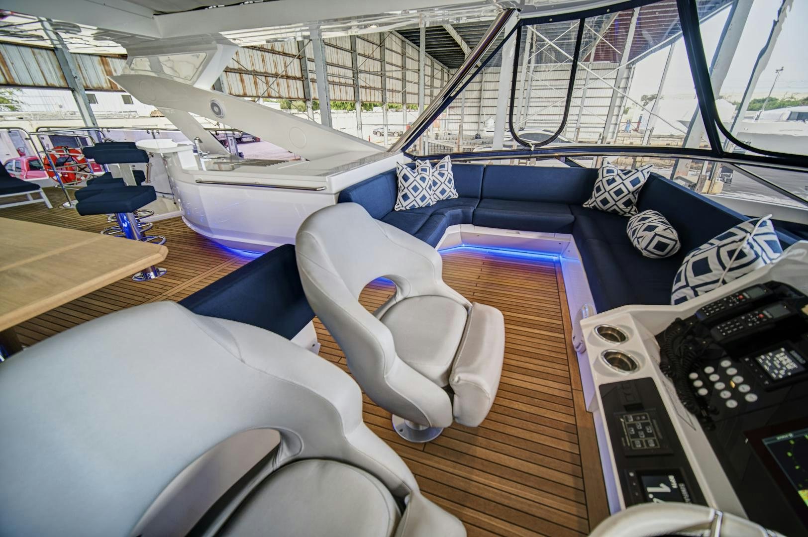 inside of a car aboard 'S NOON SOMEWHERE Yacht for Sale
