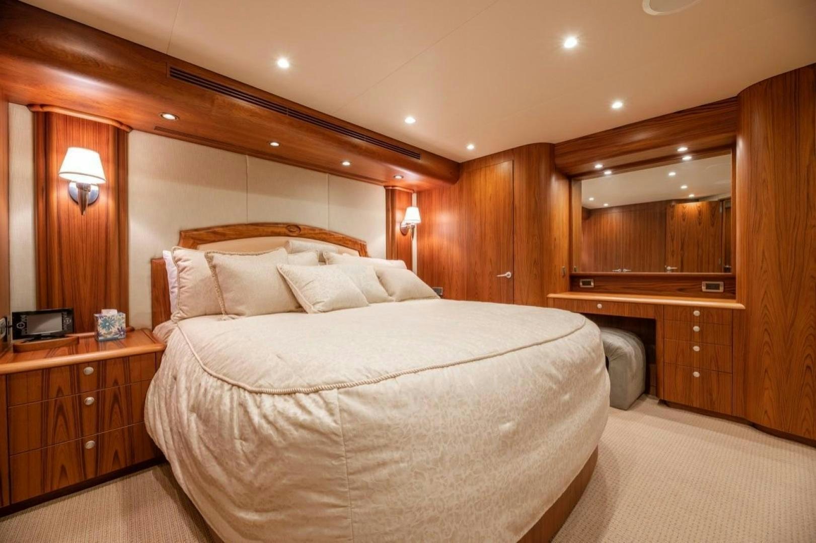 a bed in a room aboard DESTINY Yacht for Sale