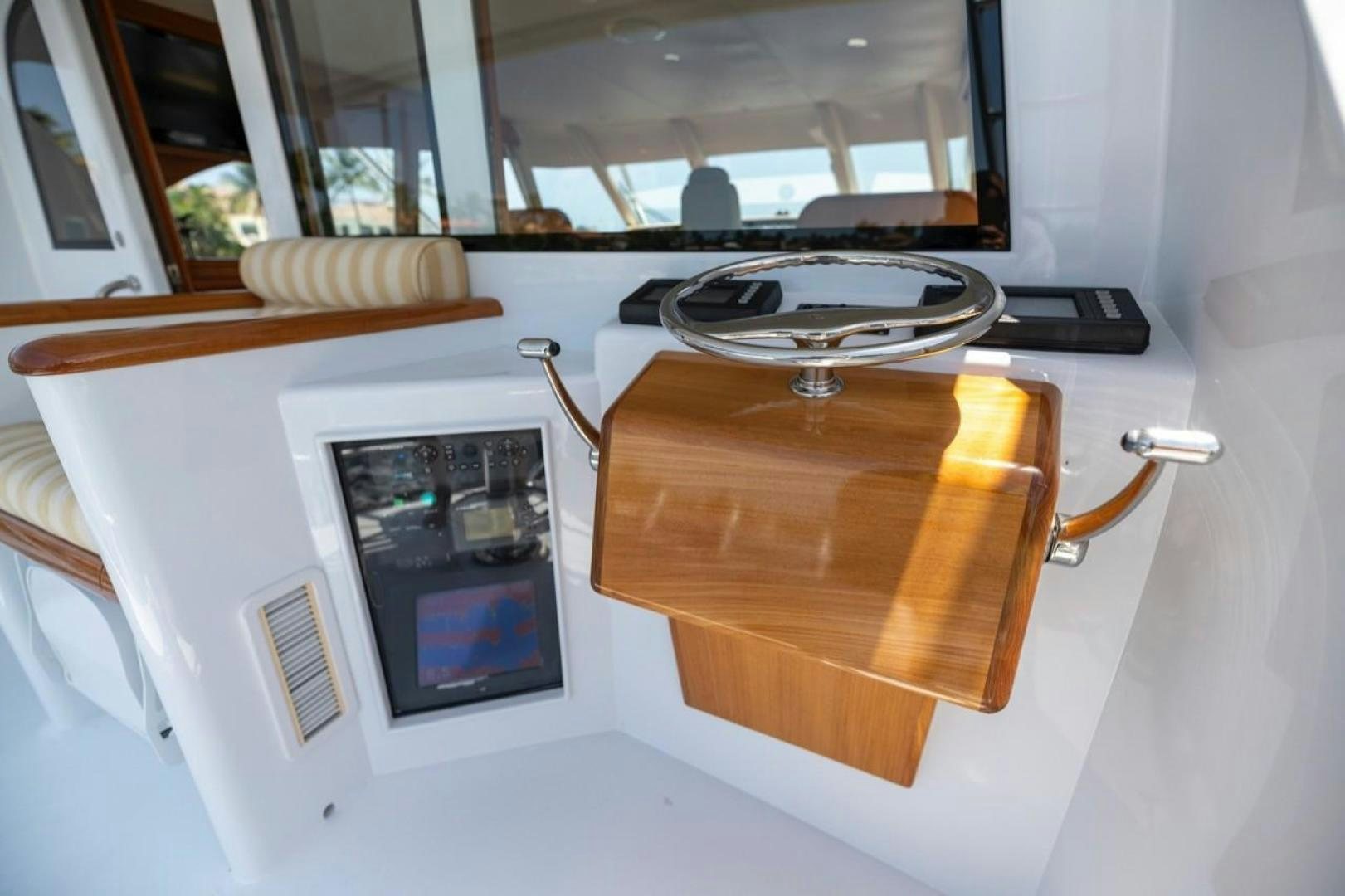 a wooden box with a lid aboard DESTINY Yacht for Sale
