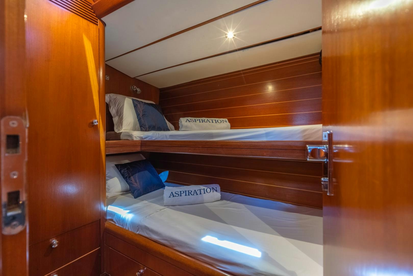 a closet with a shelf aboard ASPIRATION Yacht for Sale