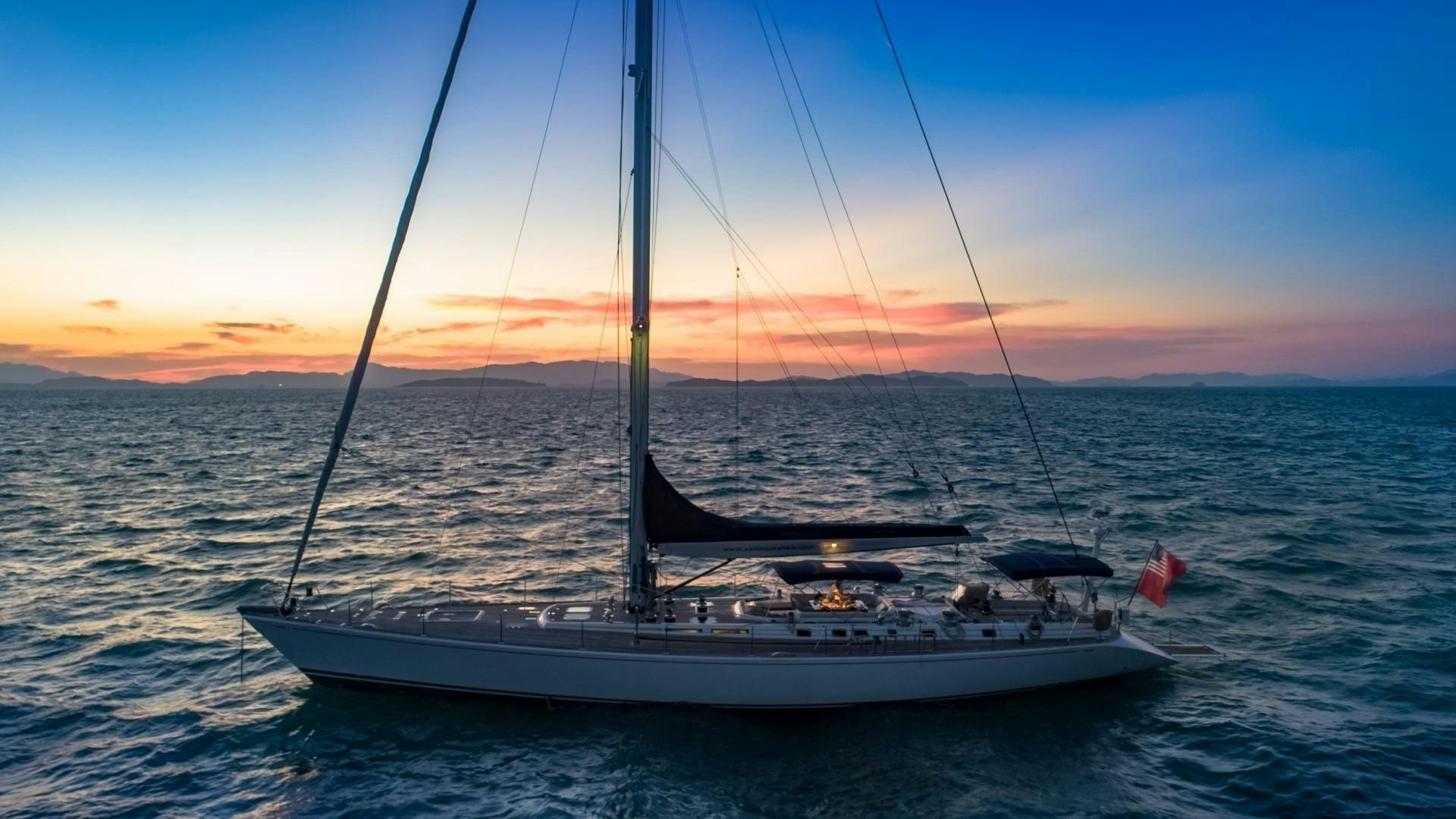 a sailboat in the water aboard ASPIRATION Yacht for Sale