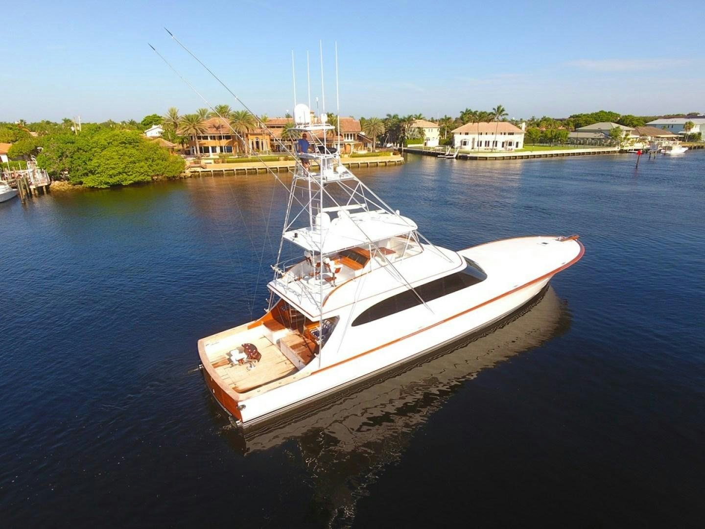 a boat on the water aboard III AMIGOS Yacht for Sale