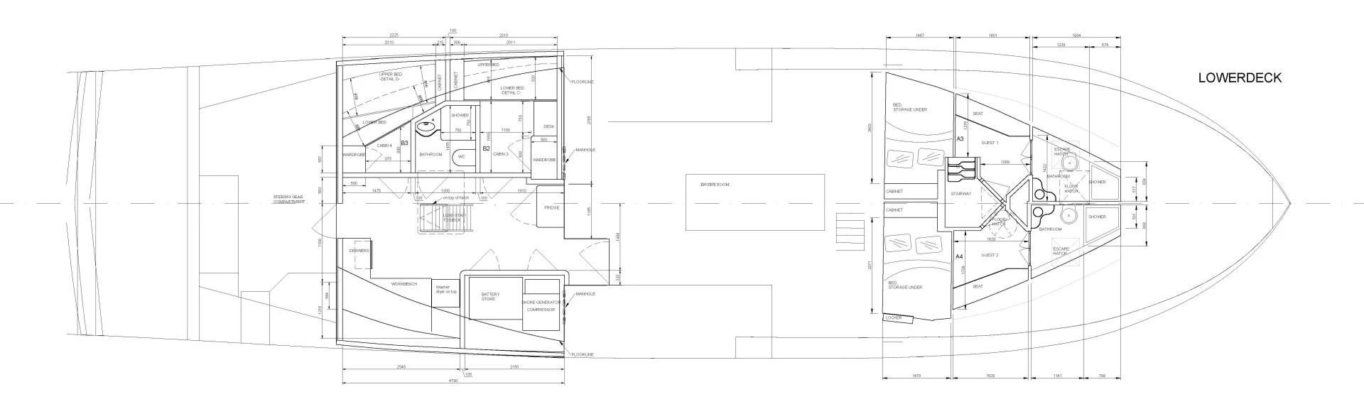 diagram, engineering drawing aboard ELENA Yacht for Sale