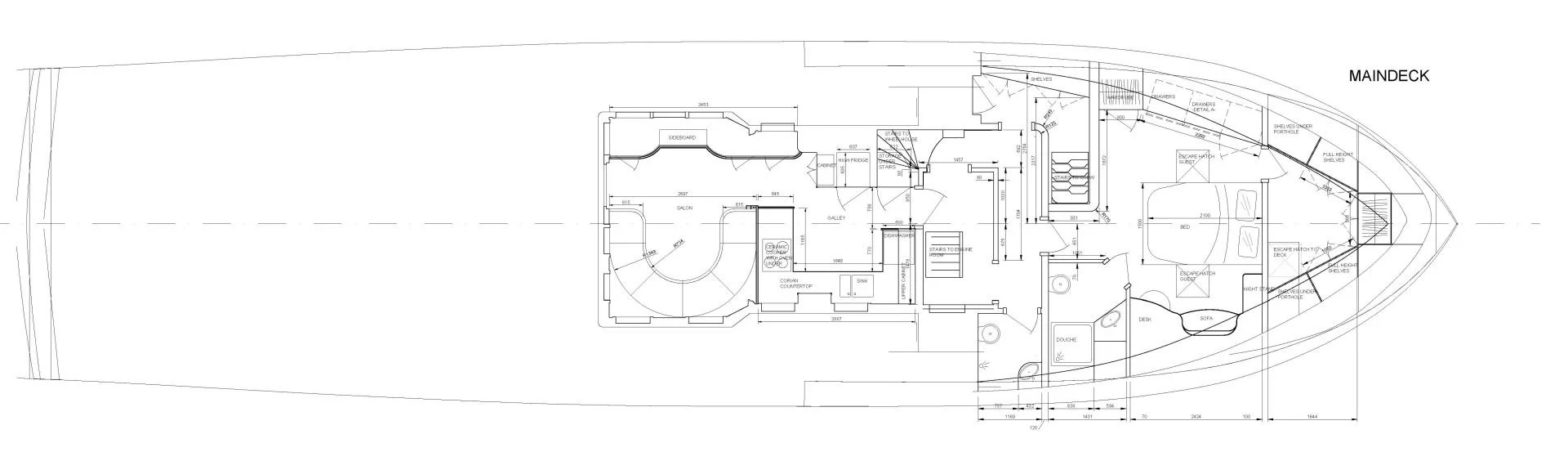 diagram, engineering drawing aboard ELENA Yacht for Sale