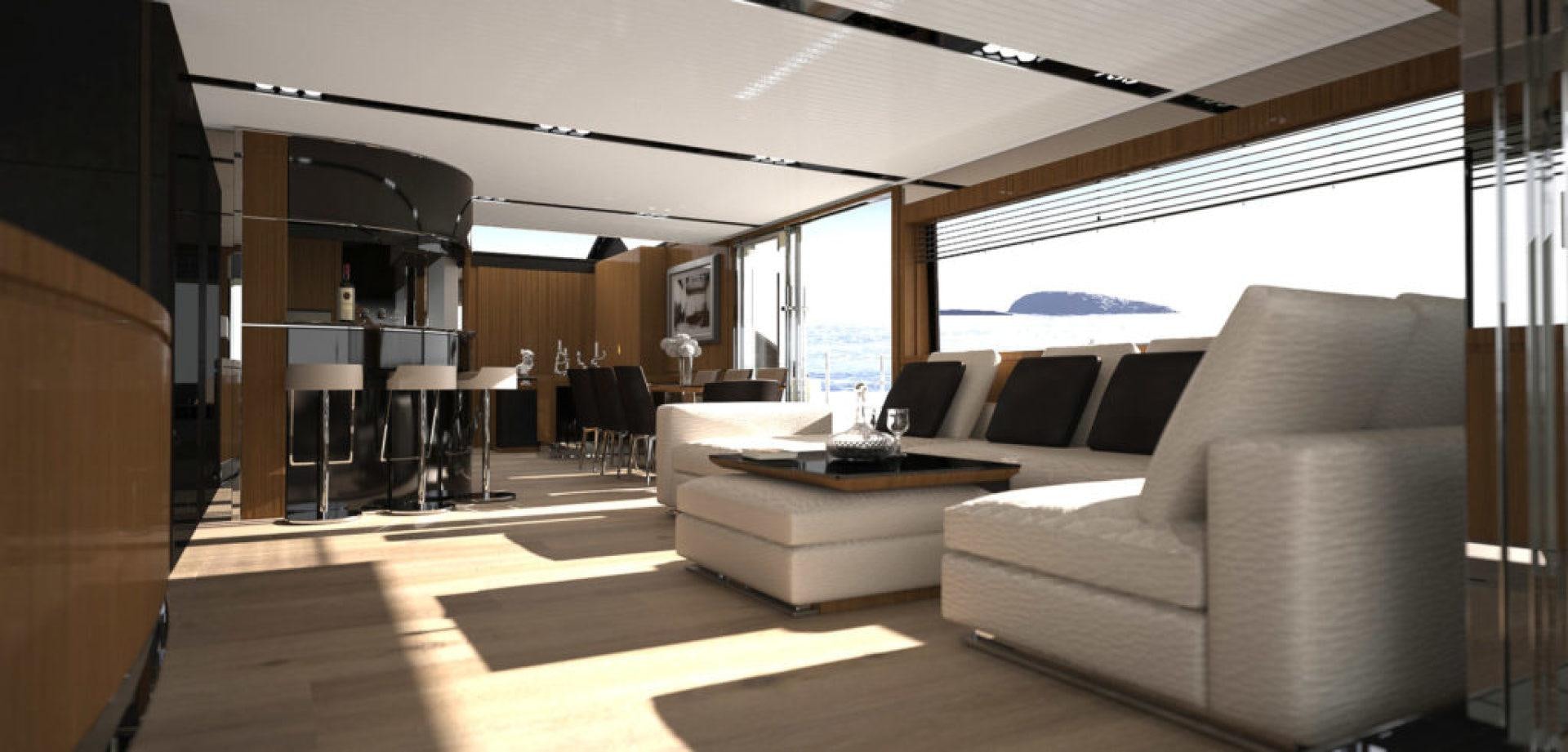 a room with couches and a table aboard SEDA Yacht for Sale