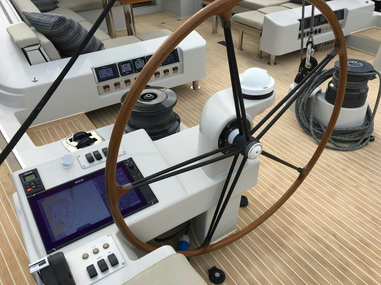 a machine on the floor aboard CAPRICHO II Yacht for Sale