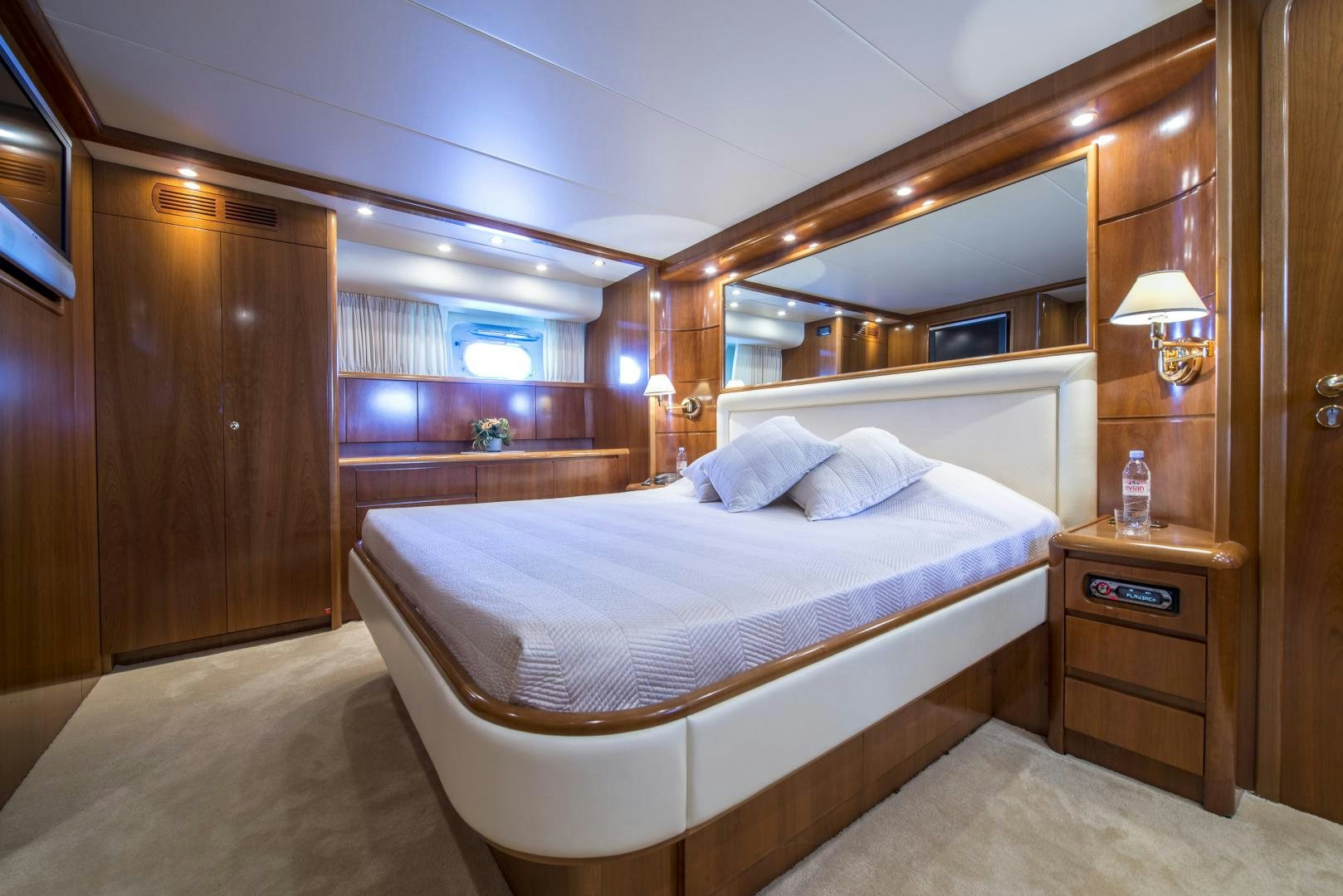 a bed in a room aboard ACE1 Yacht for Sale