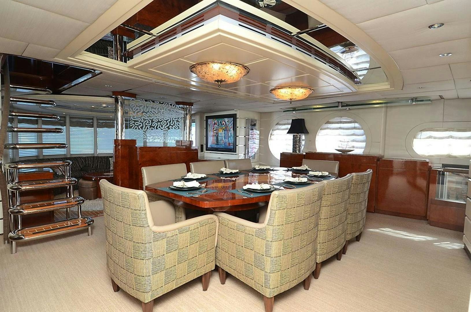 a room with couches and a table aboard ARTHUR'S WAY Yacht for Sale