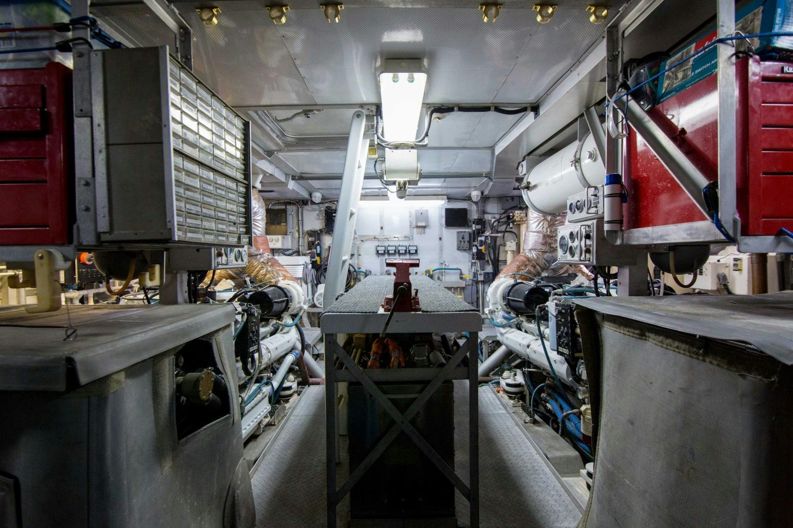 a room with machinery aboard ROAMIN' HOLIDAY Yacht for Sale