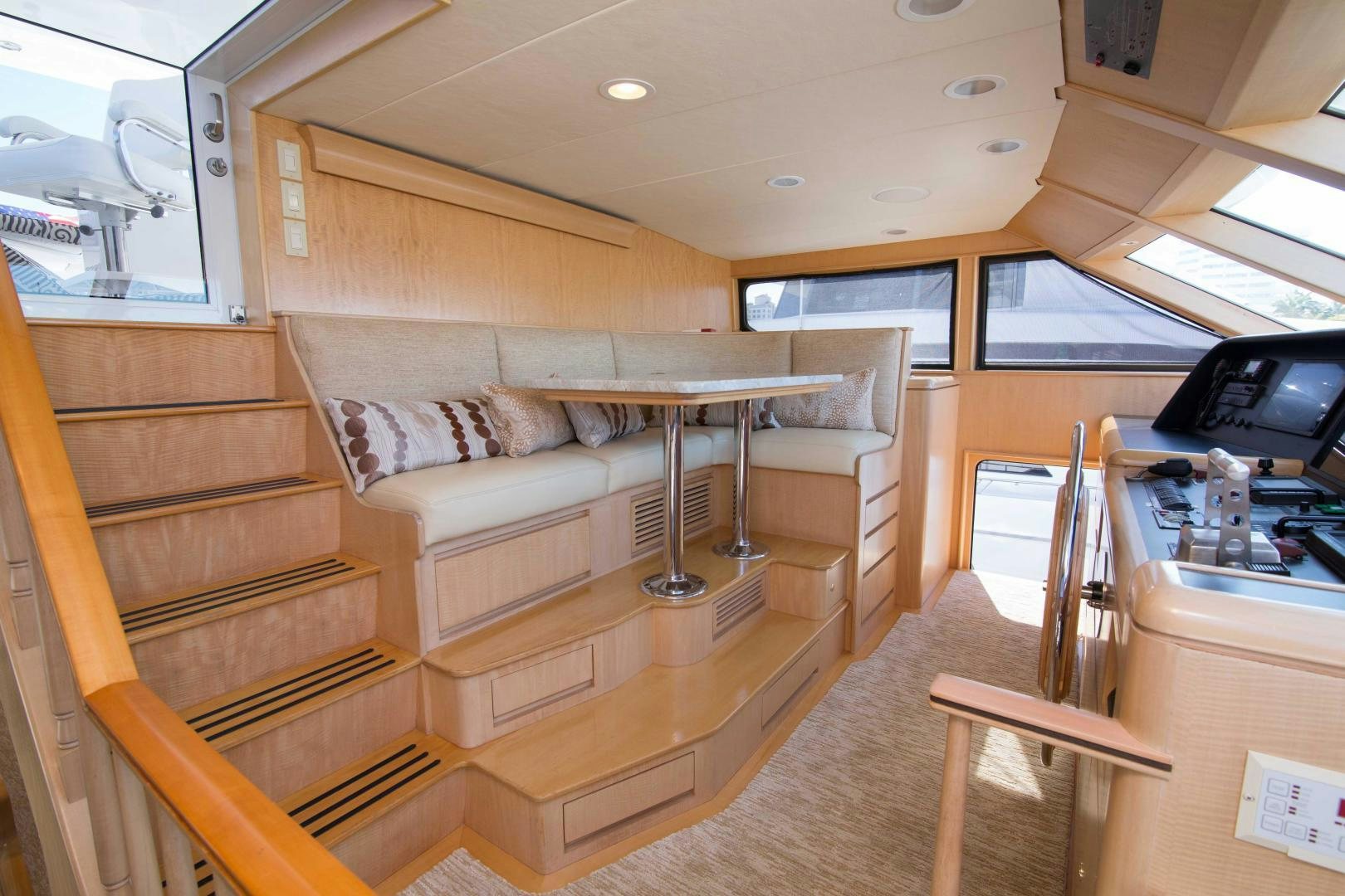 a room with a couch and a desk aboard ROAMIN' HOLIDAY Yacht for Sale