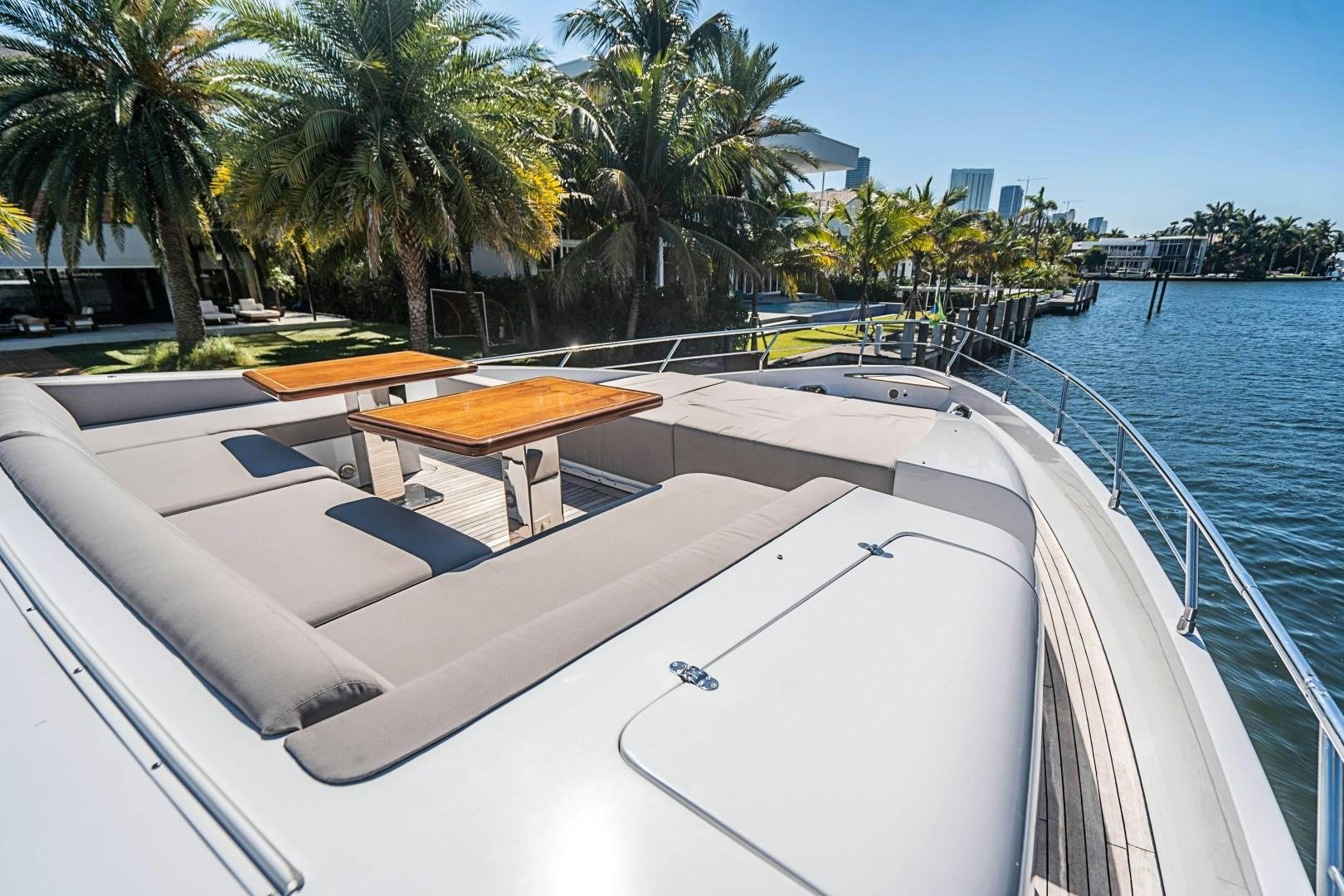 a boat on the water aboard Blue Yacht for Sale
