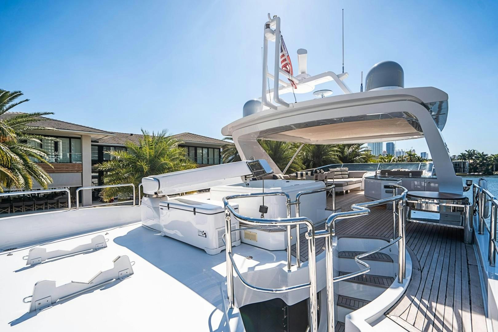 a boat on the water aboard Blue Yacht for Sale