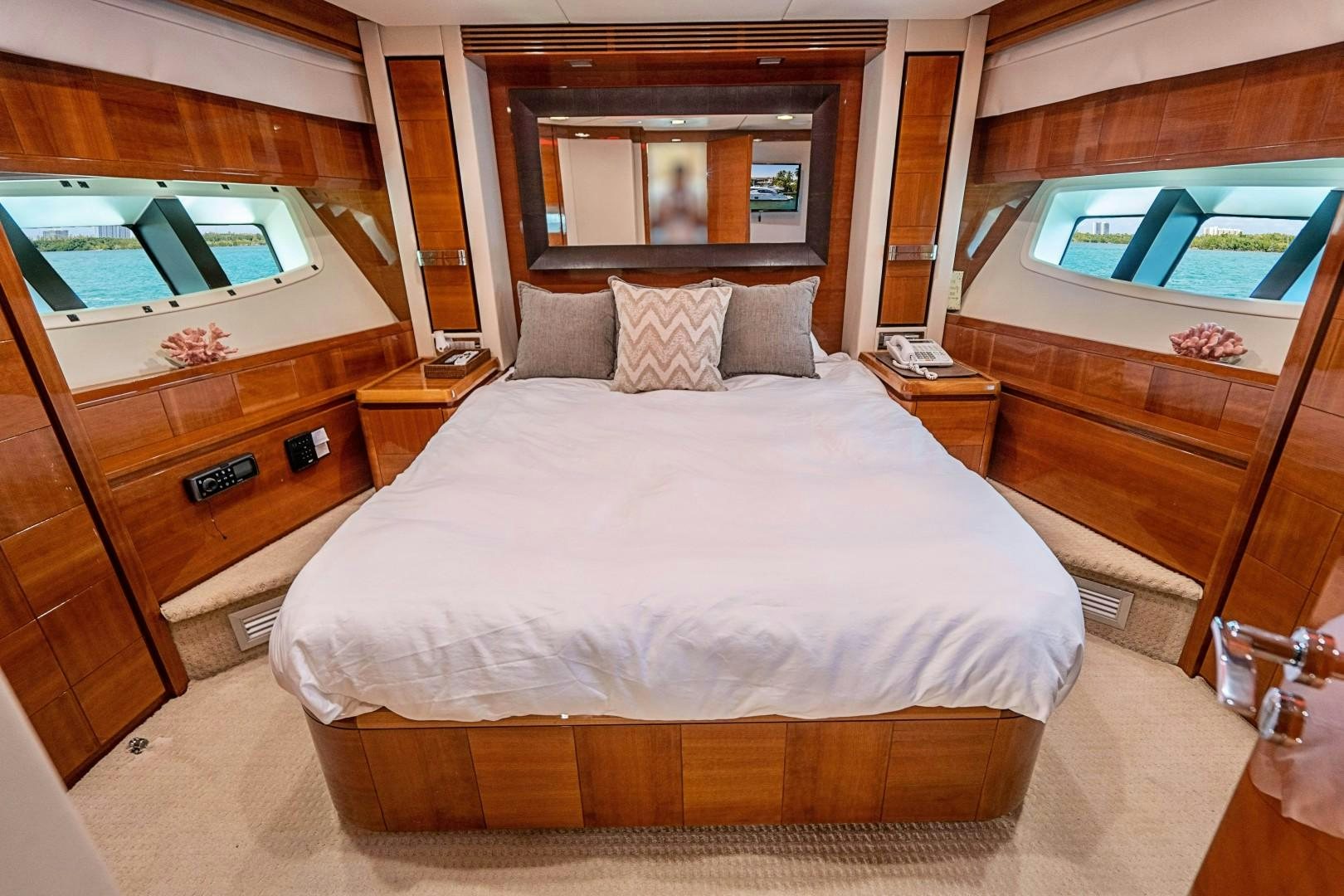 a bed in a cabin aboard Blue Yacht for Sale