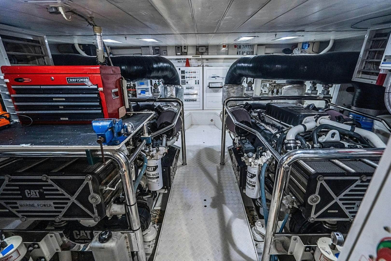 a large machine in a factory aboard Blue Yacht for Sale