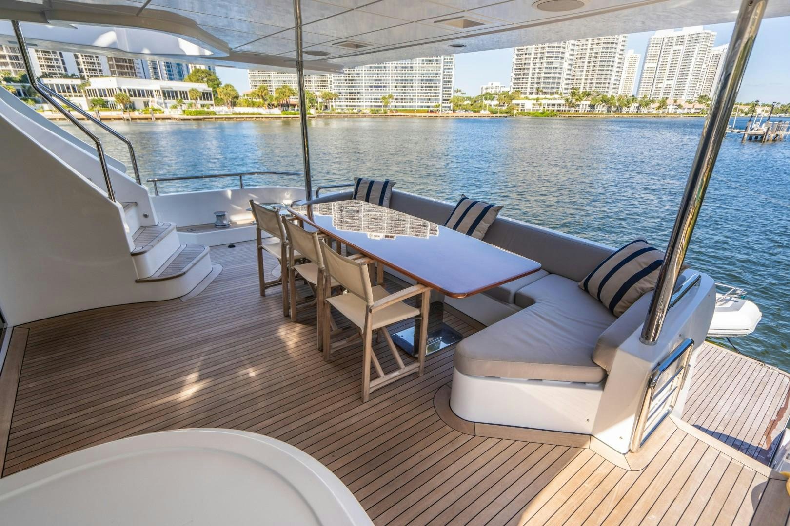 a boat on the water aboard Blue Yacht for Sale