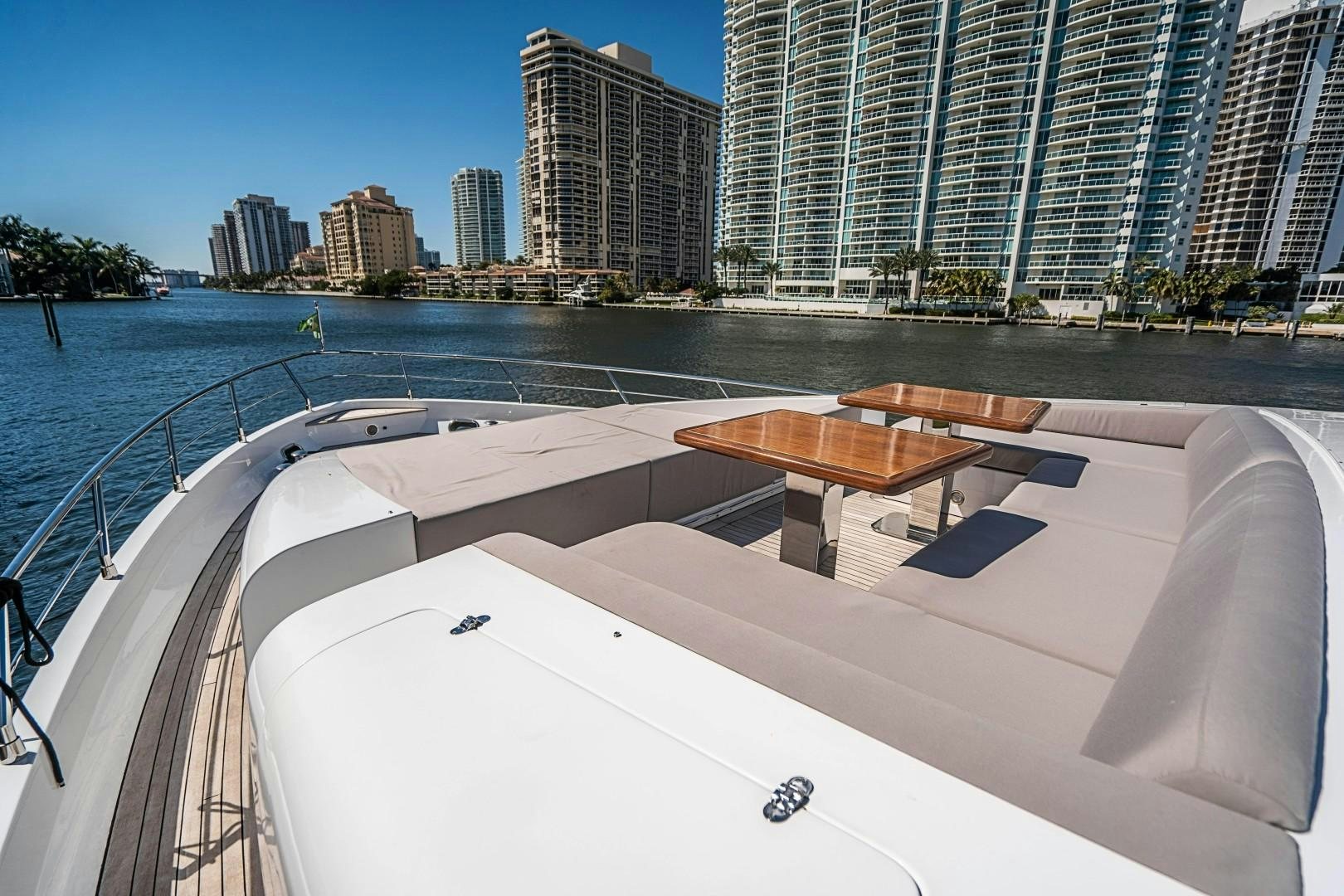 a boat on the water aboard Blue Yacht for Sale