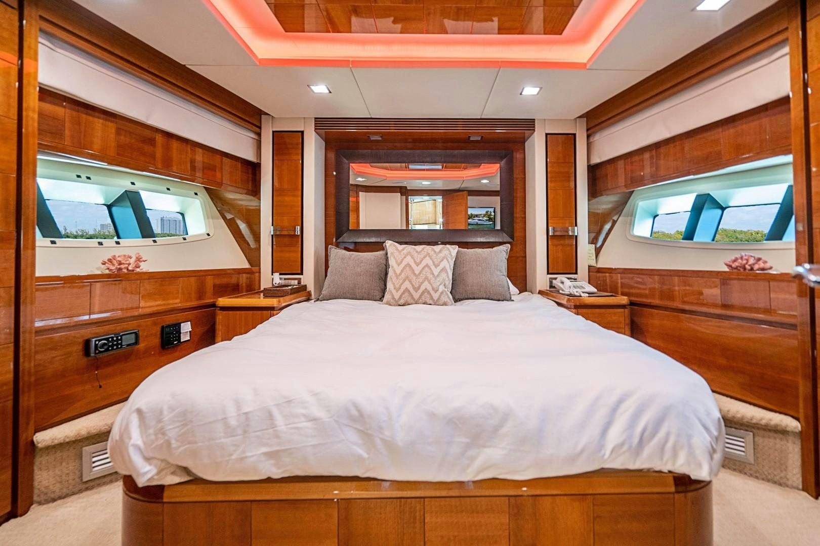 a bed in a cabin aboard Blue Yacht for Sale