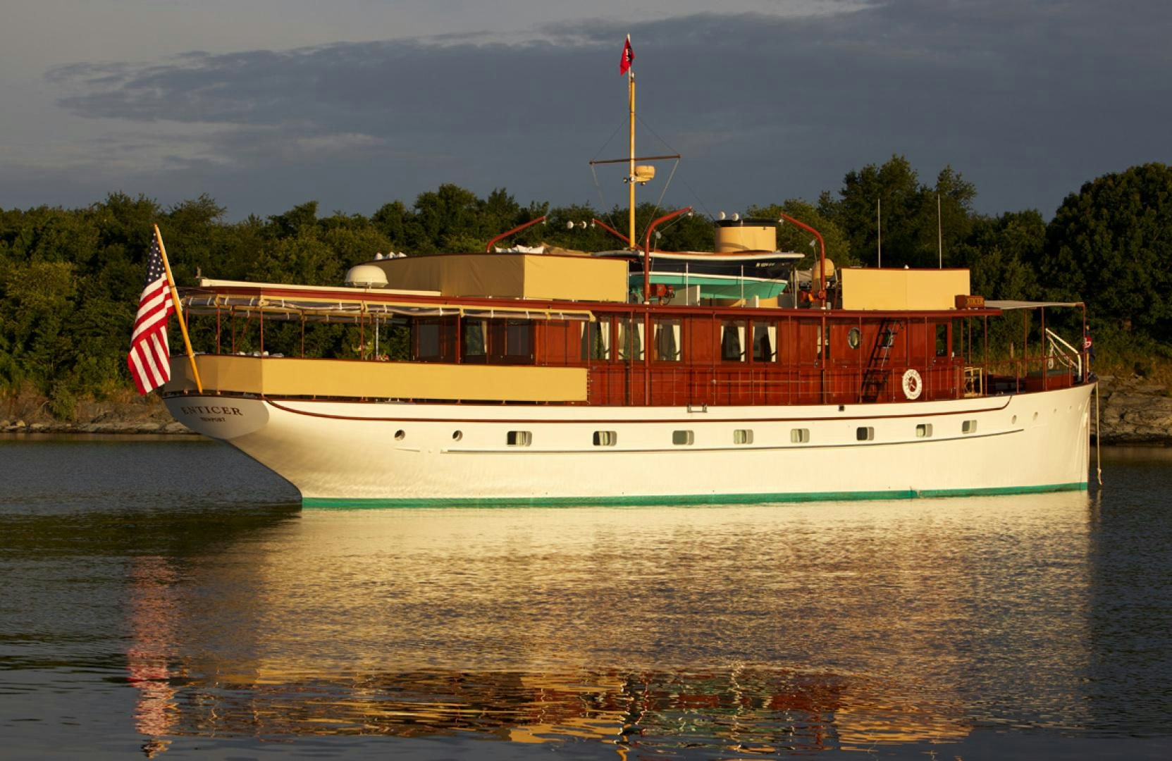 a boat on the water aboard ENTICER Yacht for Sale