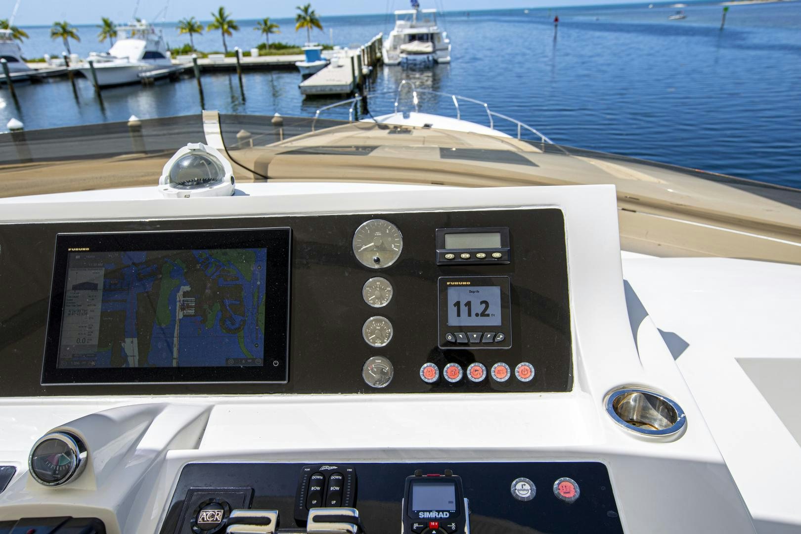 a dashboard of a boat aboard LAS BRISAS Yacht for Sale