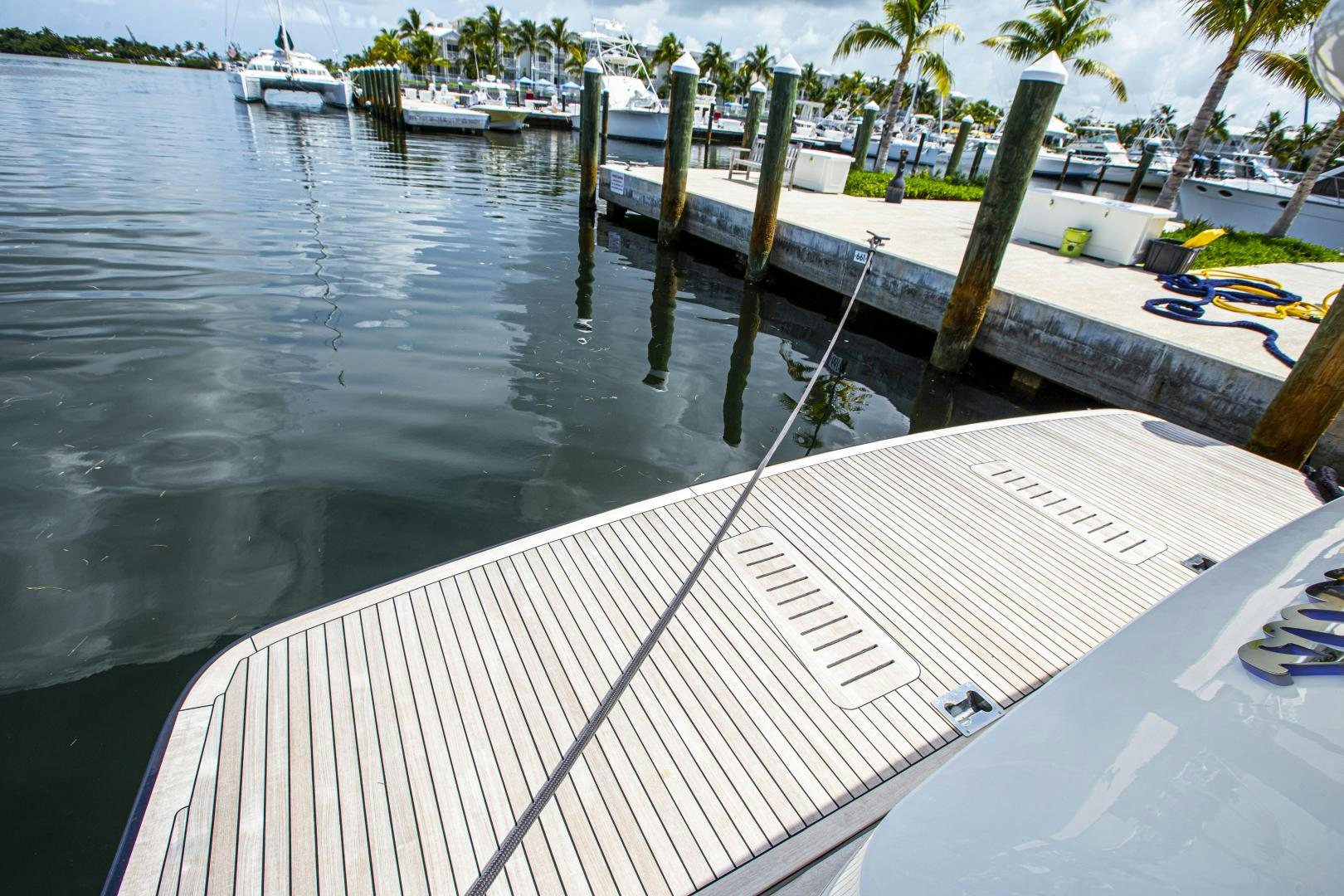 a boat dock with boats aboard LAS BRISAS Yacht for Sale