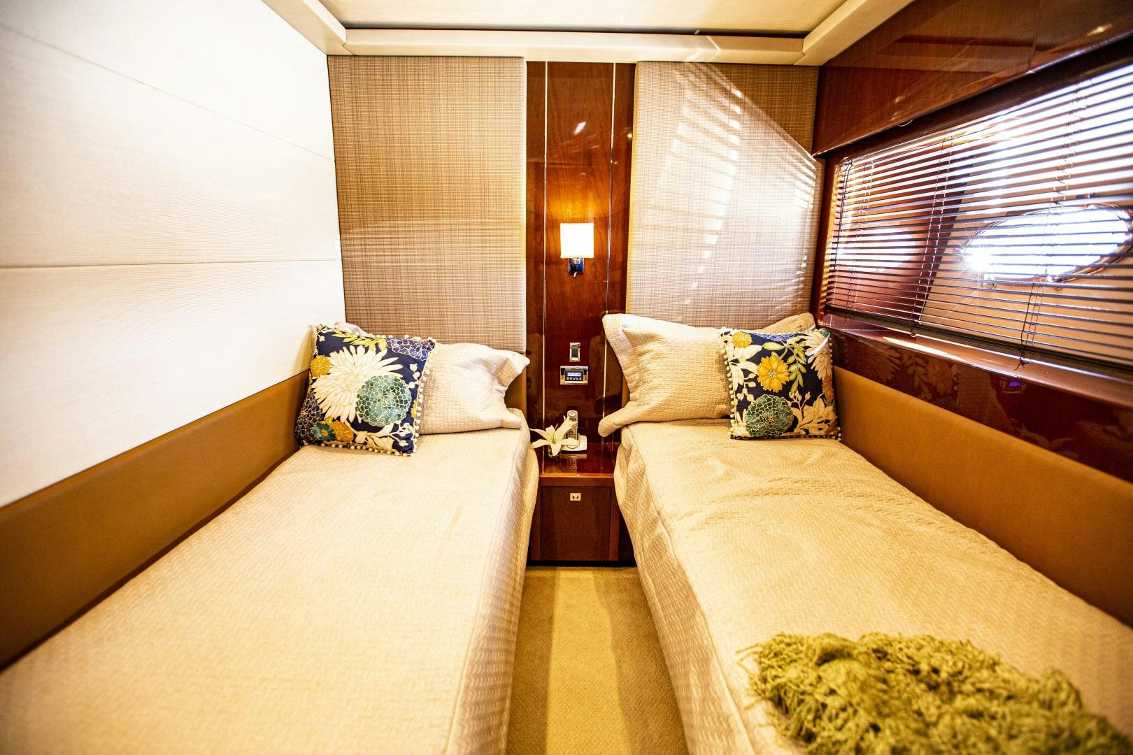 a room with two beds aboard LAS BRISAS Yacht for Sale