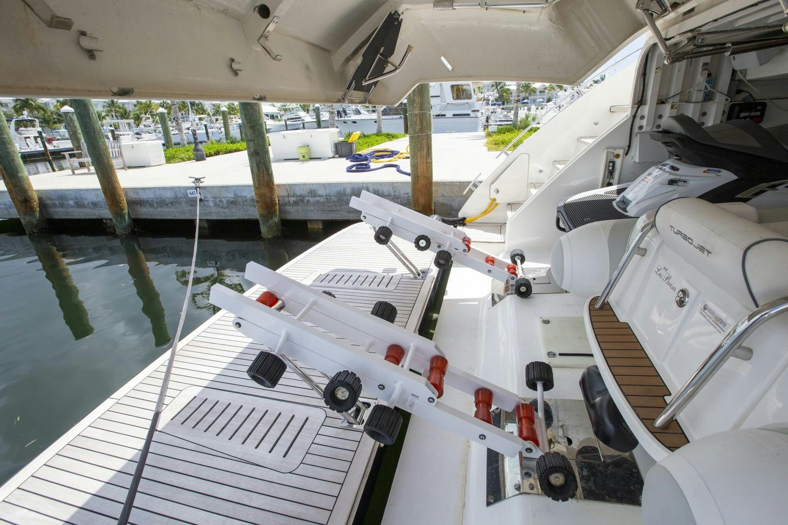 a white machine with a metal frame aboard LAS BRISAS Yacht for Sale