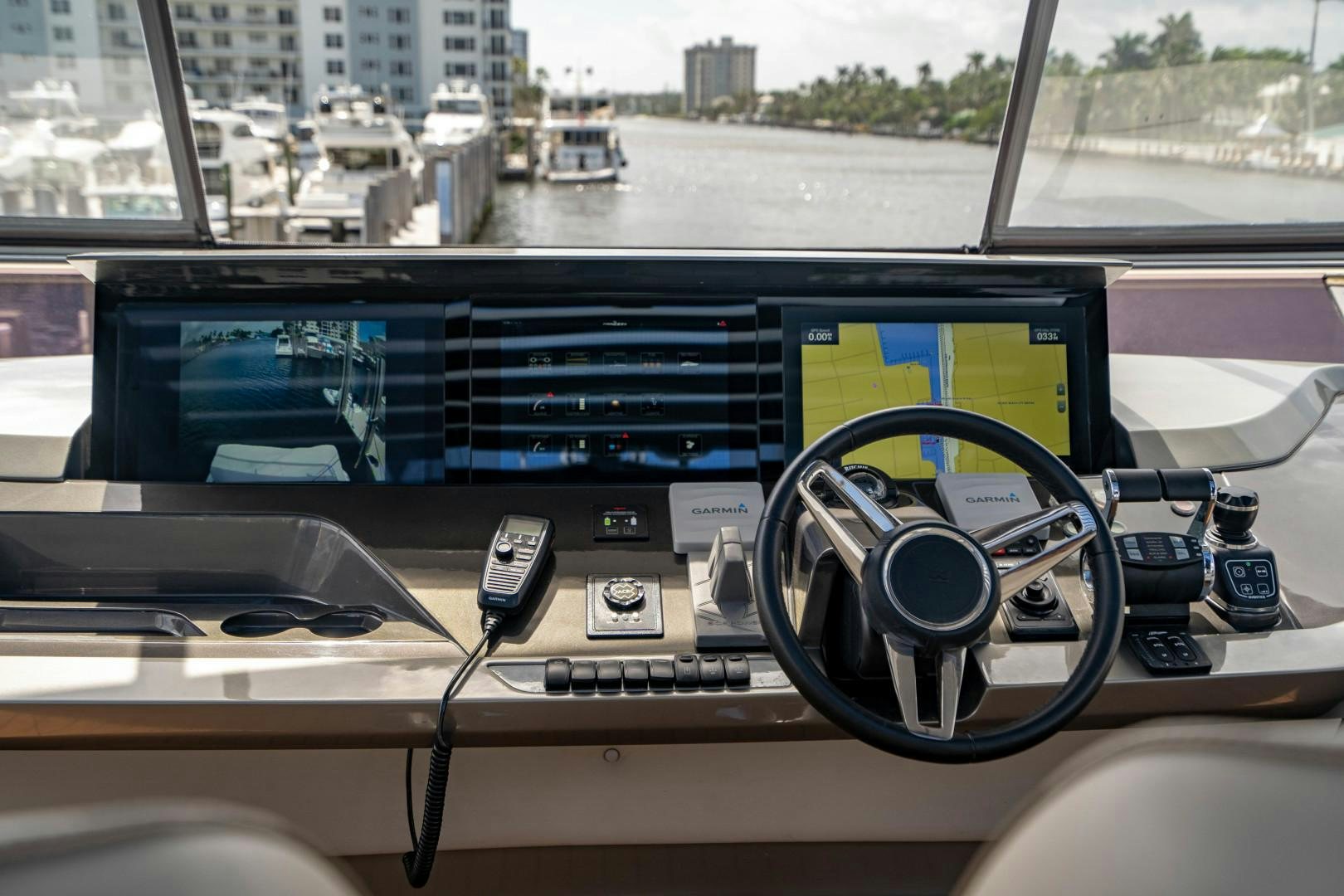 a dashboard of a car aboard KAOS Yacht for Sale