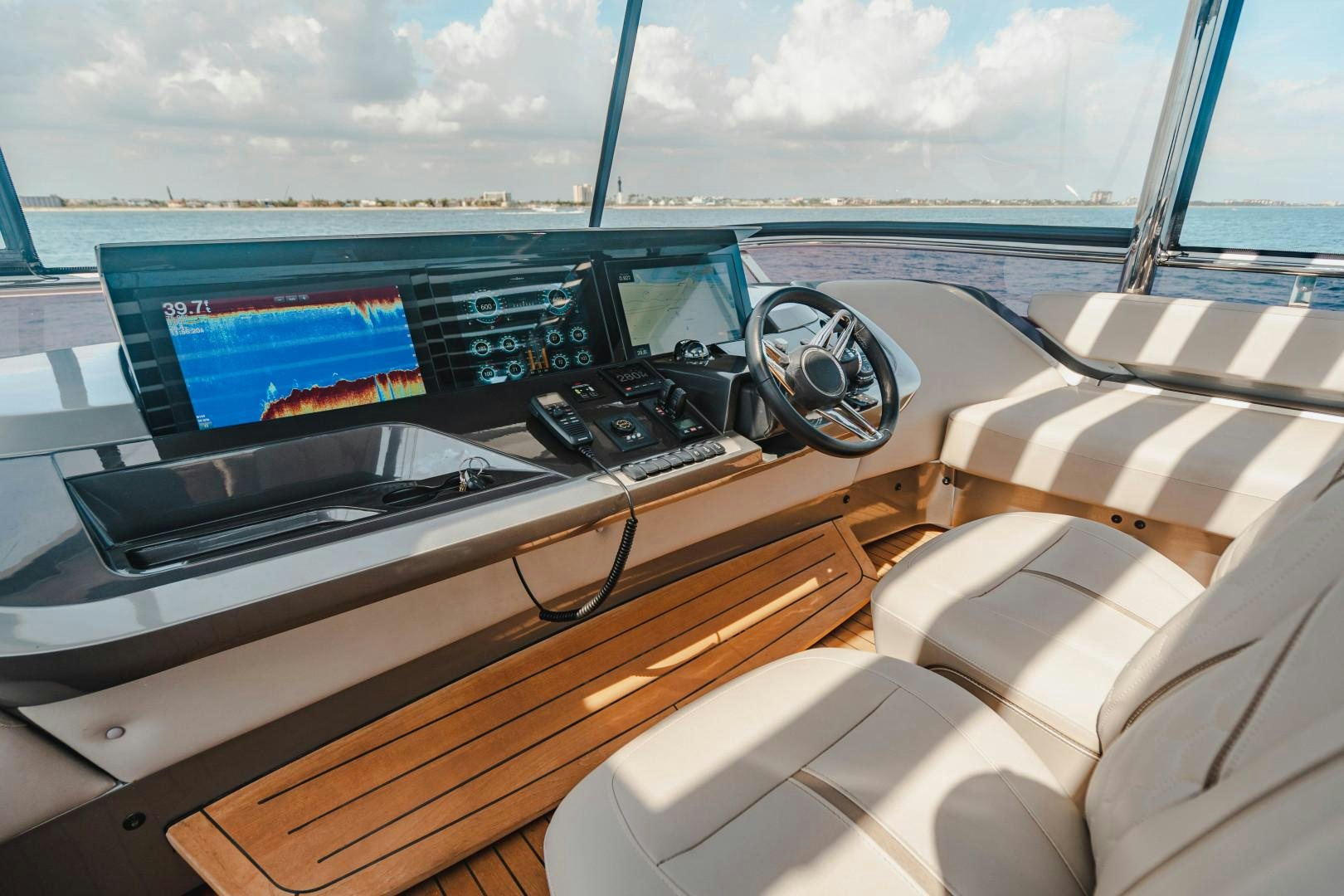 inside of a car aboard KAOS Yacht for Sale