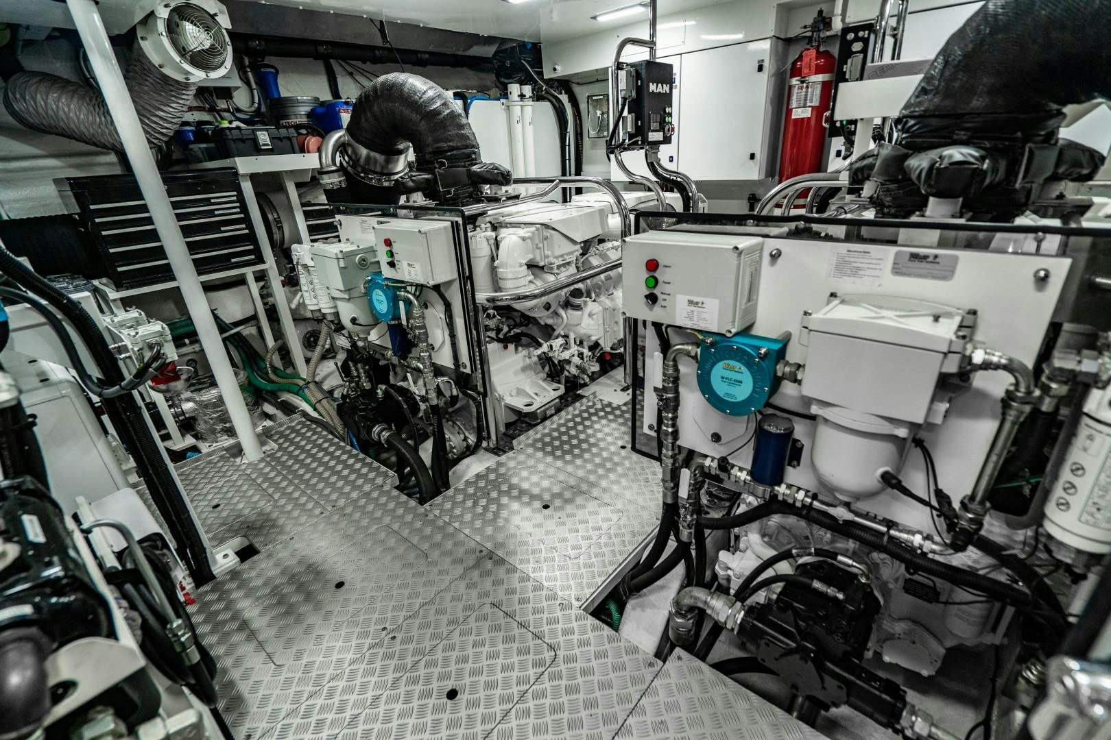 a room with machinery aboard KAOS Yacht for Sale
