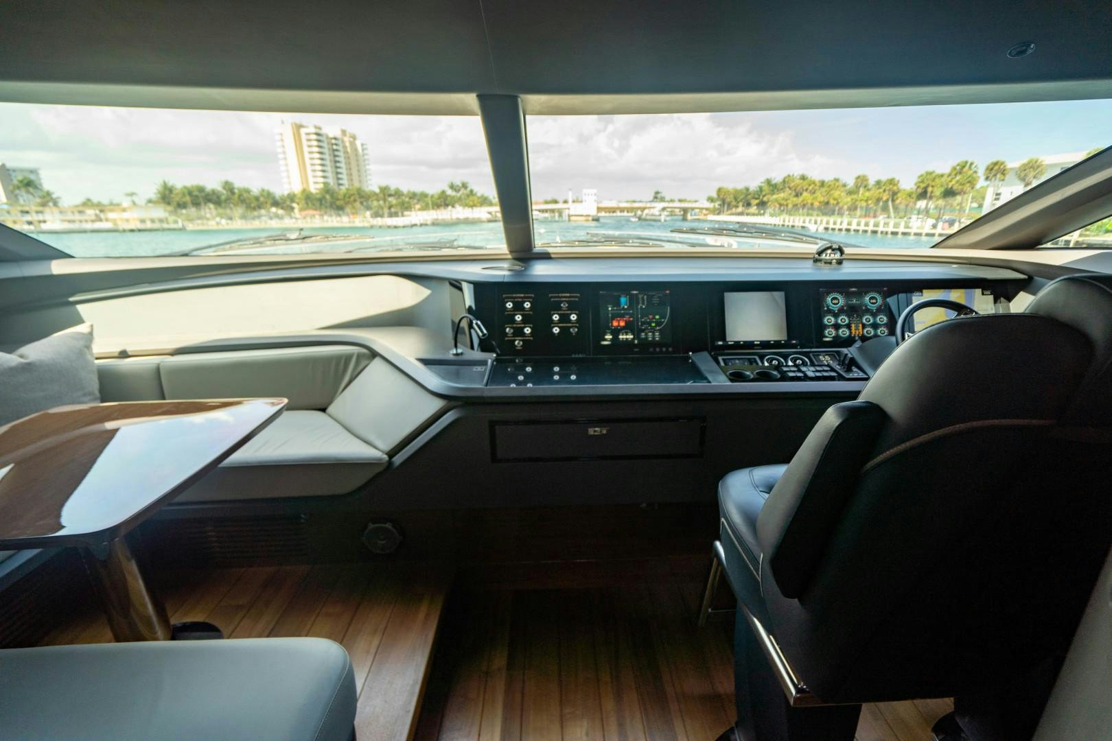 inside of a vehicle aboard KAOS Yacht for Sale