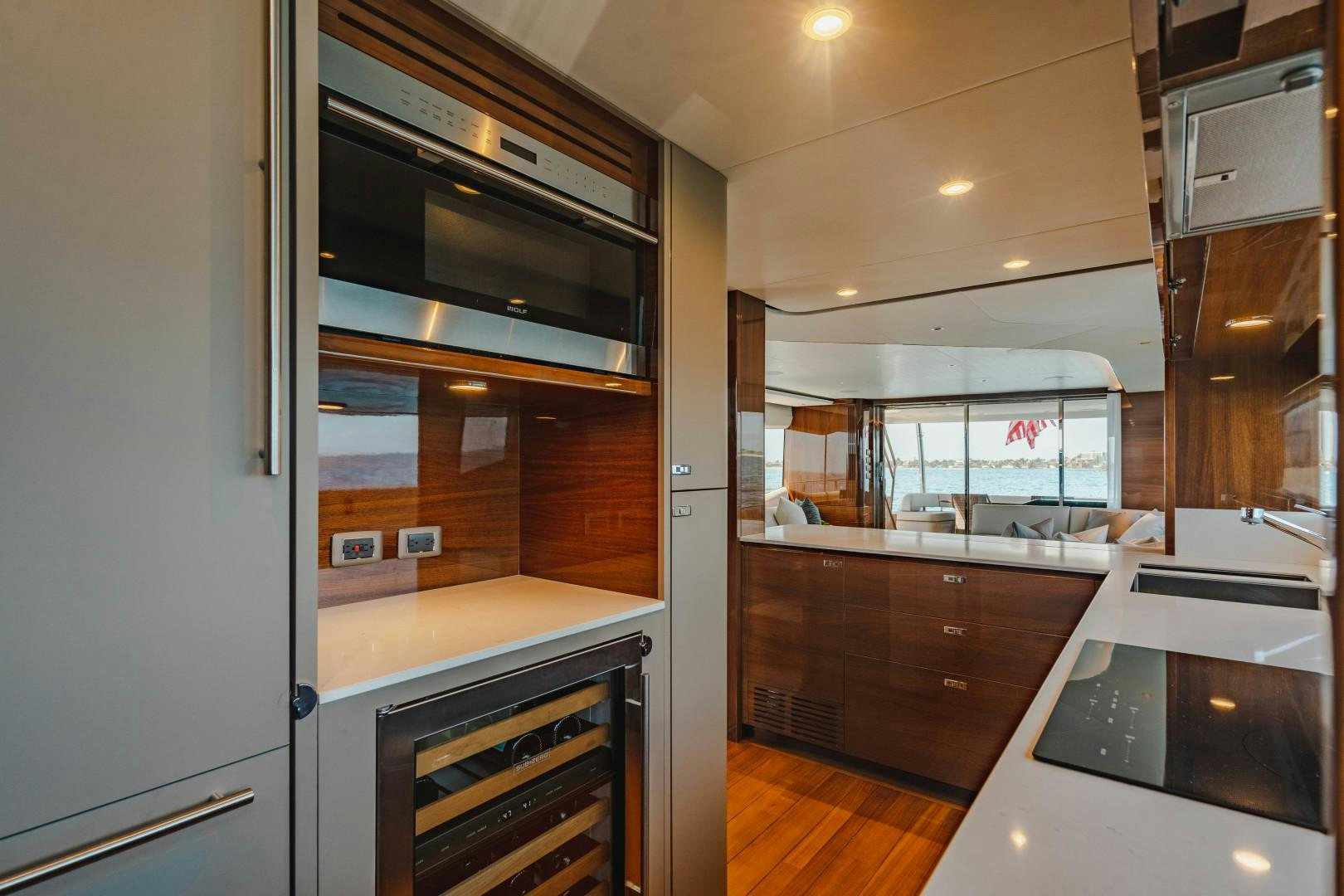 a kitchen with a large oven aboard KAOS Yacht for Sale