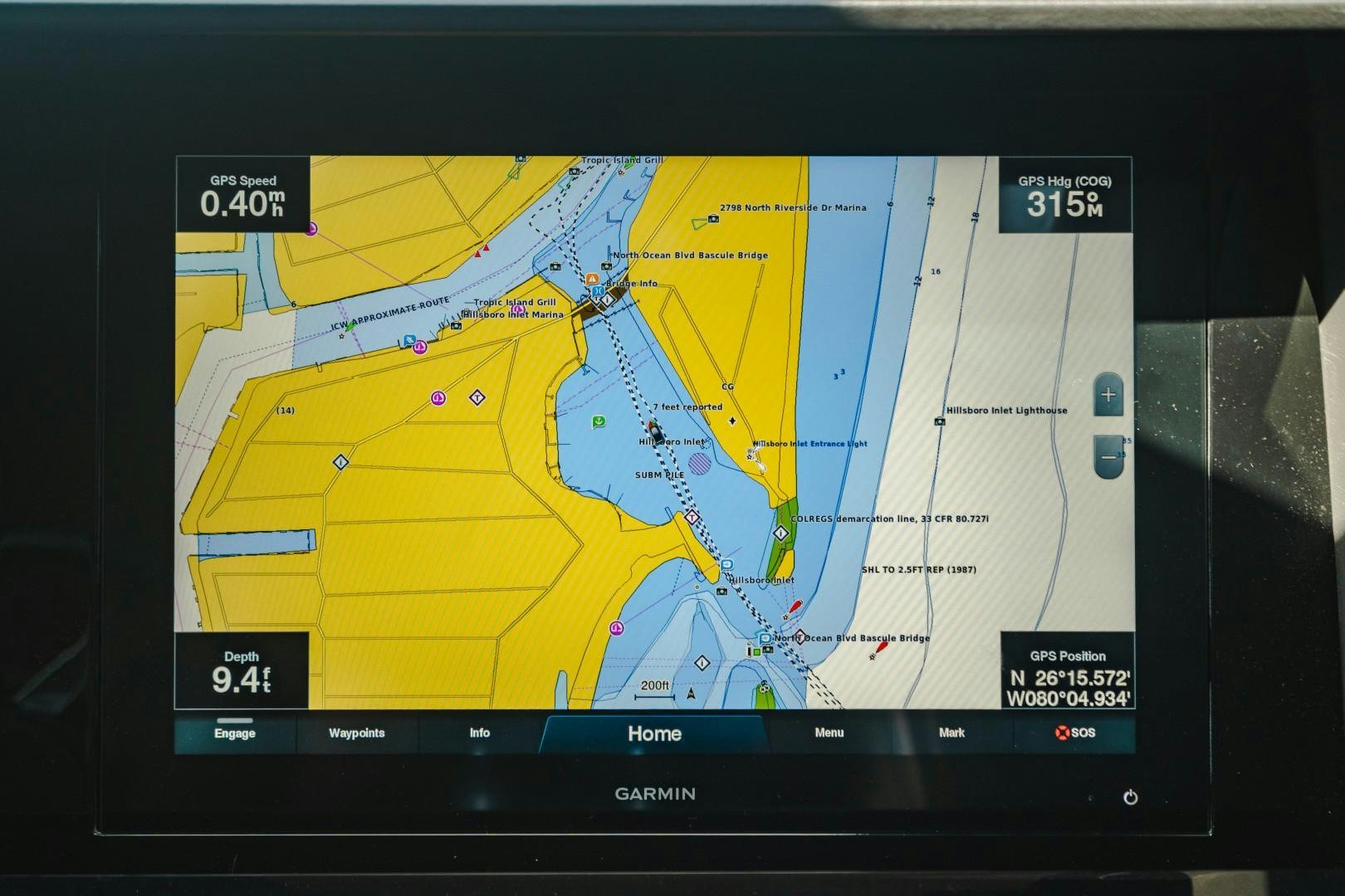 a screenshot of a computer aboard KAOS Yacht for Sale