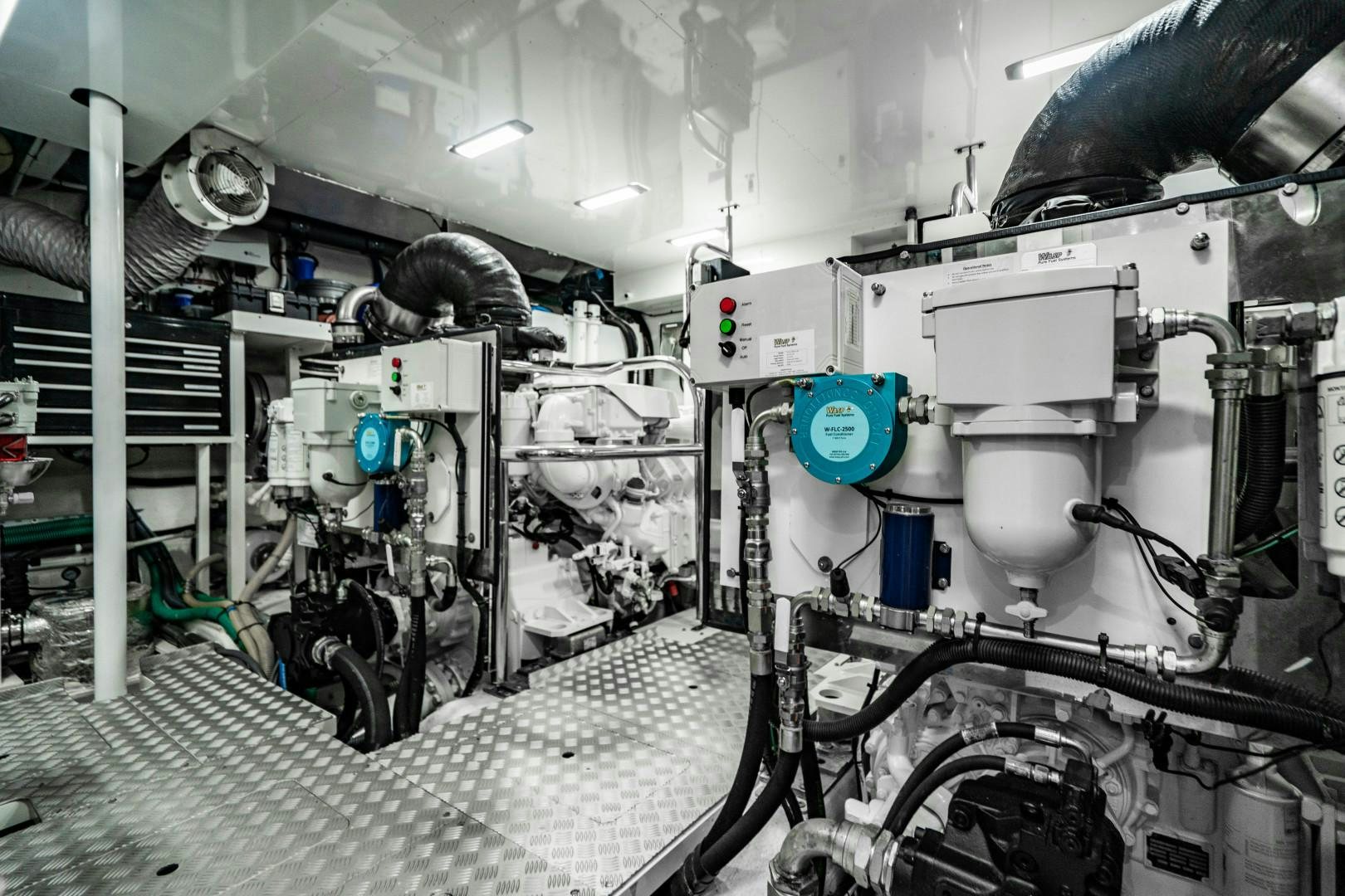 a room with machinery aboard KAOS Yacht for Sale
