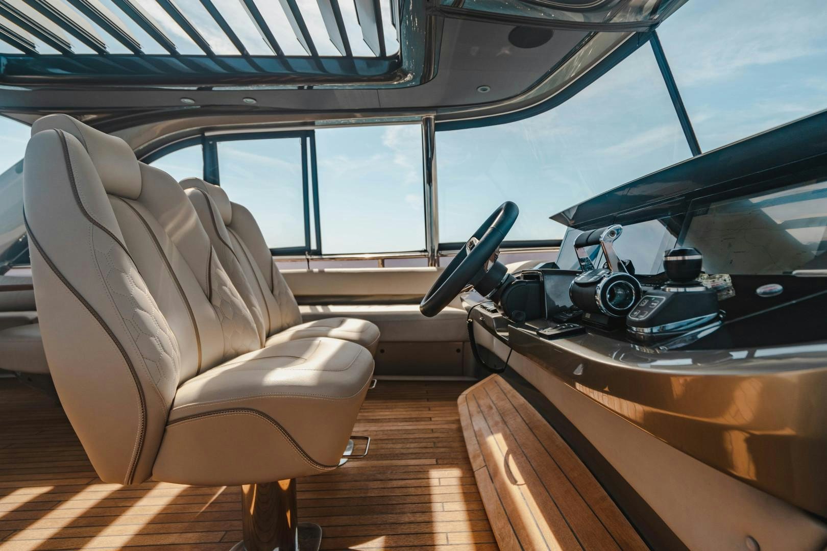 inside of a car aboard KAOS Yacht for Sale