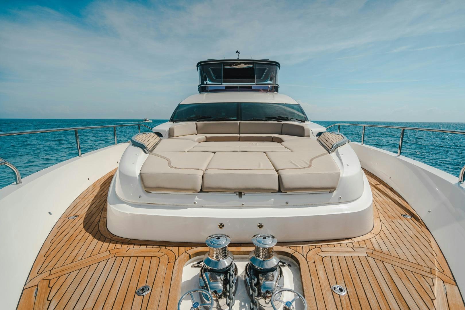 the front of a boat aboard KAOS Yacht for Sale