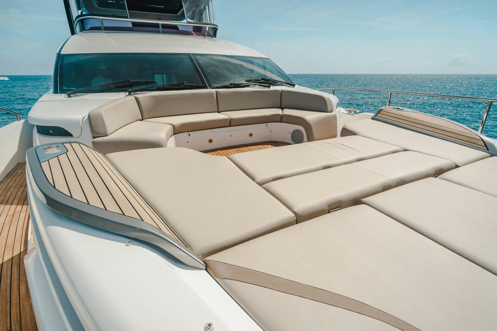 a white boat on a boat aboard KAOS Yacht for Sale