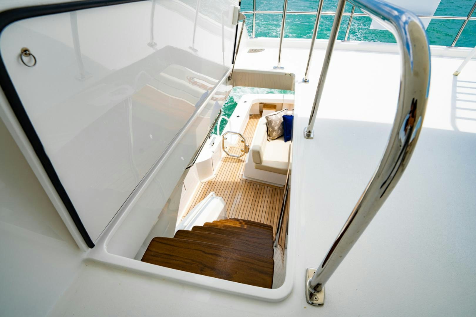 a white machine with a wooden frame aboard MAKE  HAPPEN Yacht for Sale